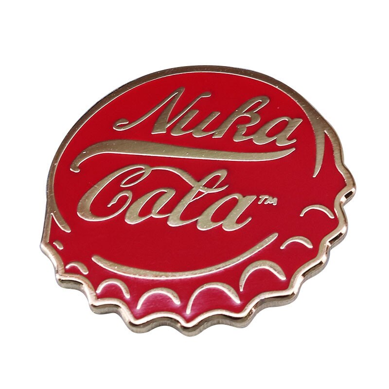 Red round cola brooch fun bottle cap badge