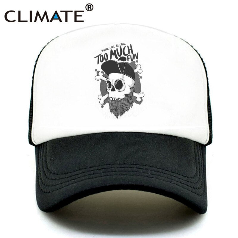 CLIMATE  Hip-hop Trucker Cap Youth Funny Skeleton RUDE Cap Hip Hop Hiphop Street Culture Cap Cool Skulls Summer Mesh Cap