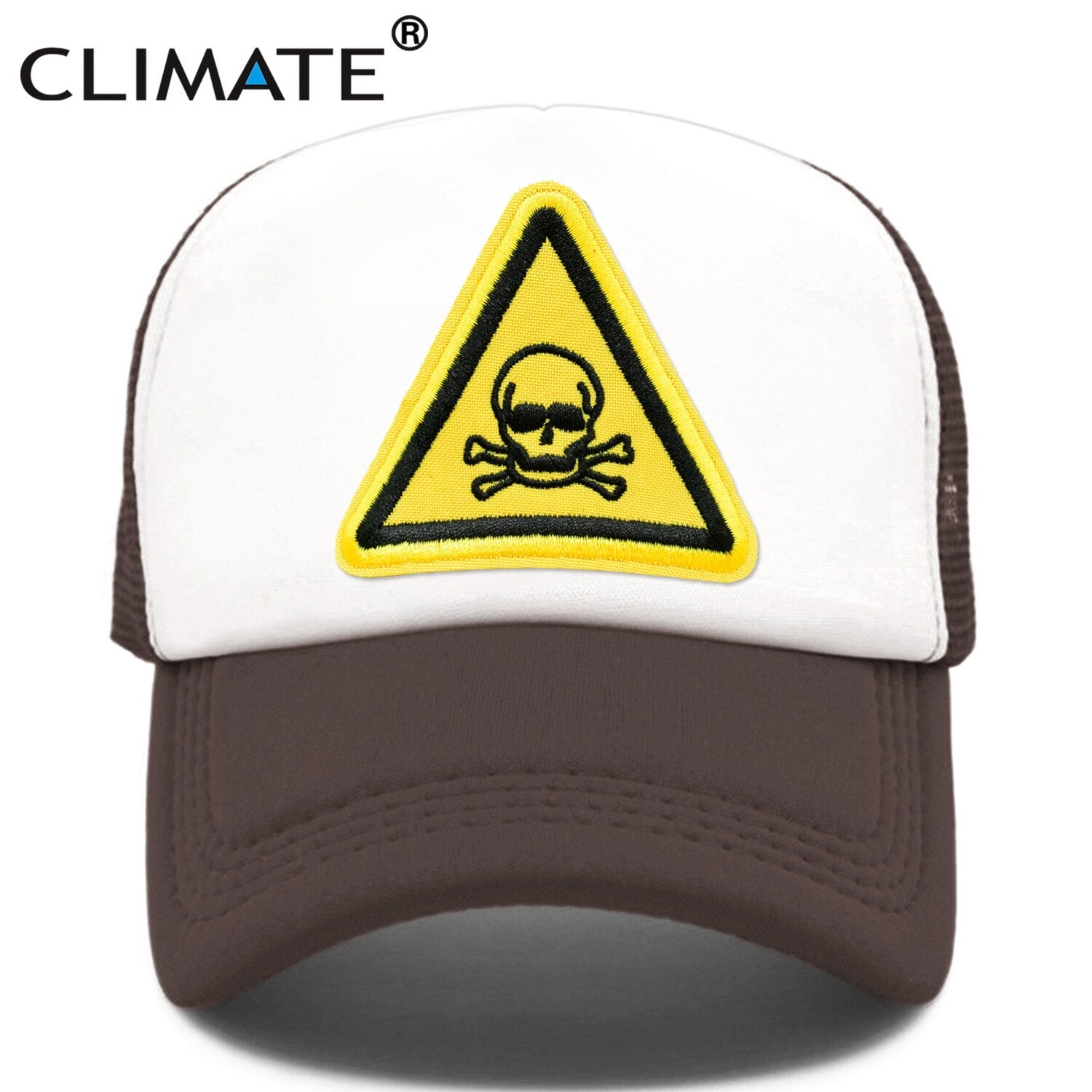 CLIMATE Men Cool Skull Trucker Cap Hiphop Street Style Skeleton Cap Danger Keep