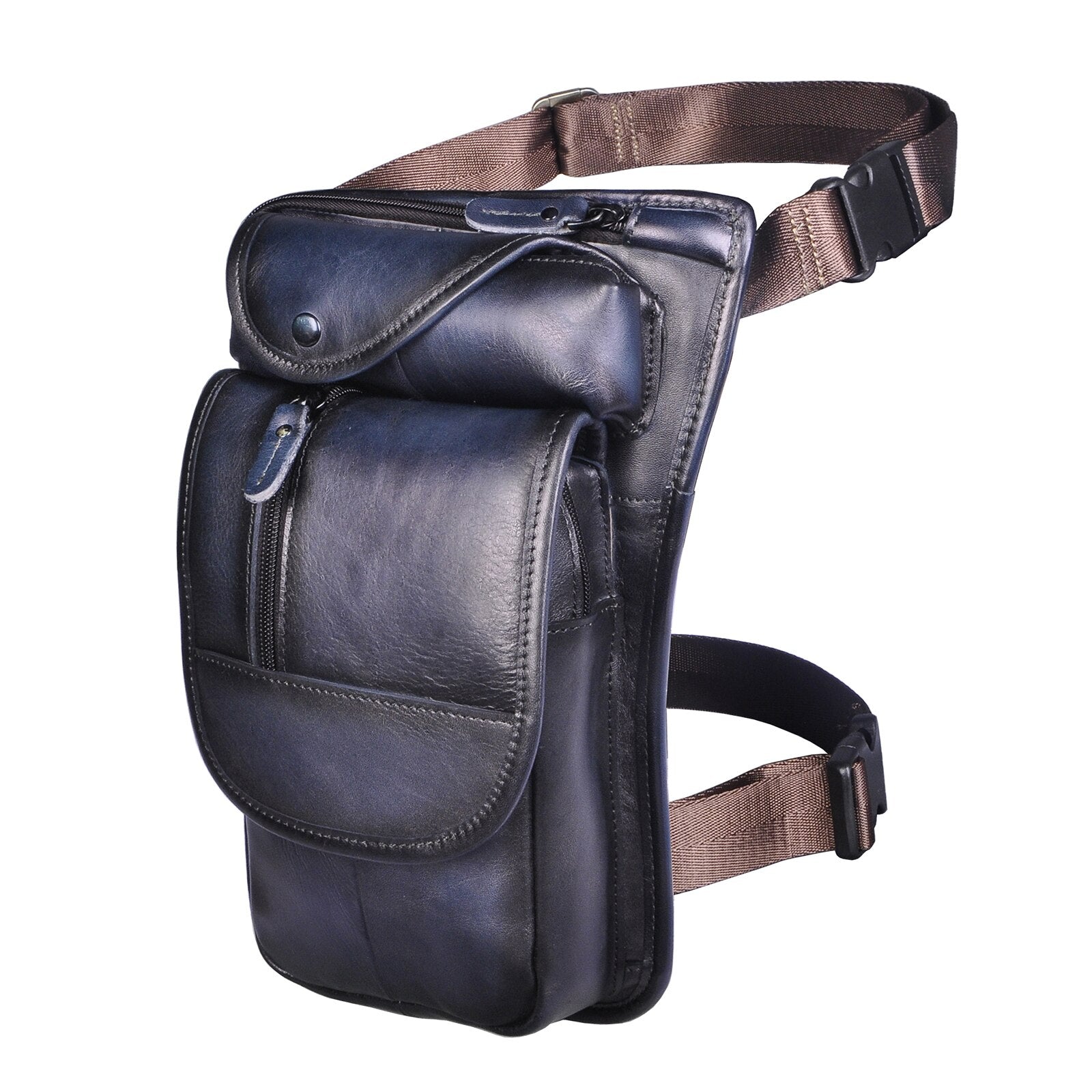 Original Leather Coffee Design Men Shoulder Bag 8" Tablet Fashion Organizer Travel Fanny Waist Belt Pack Leg Bag Male 3112-c