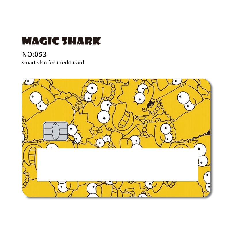 Magic Shark 2021 Fashion Matte Cute Cartoon PVC Window Credit Card Debit Card Sticker Film Skin Small Large Chip