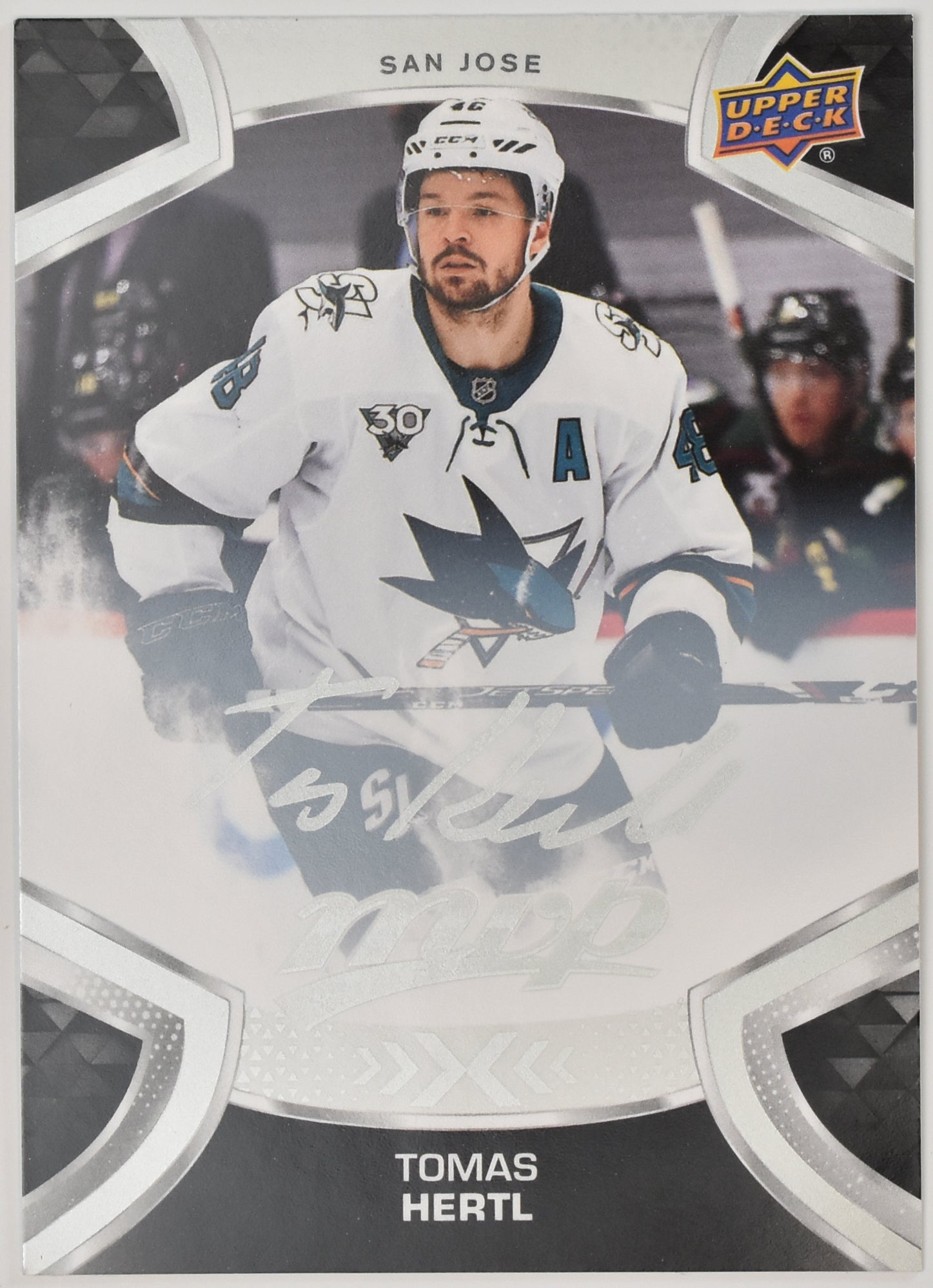 Tomas Hertl San Jose Sharks 48 Silver MVP NHL Hockey Card Upper Deck 2021-2022