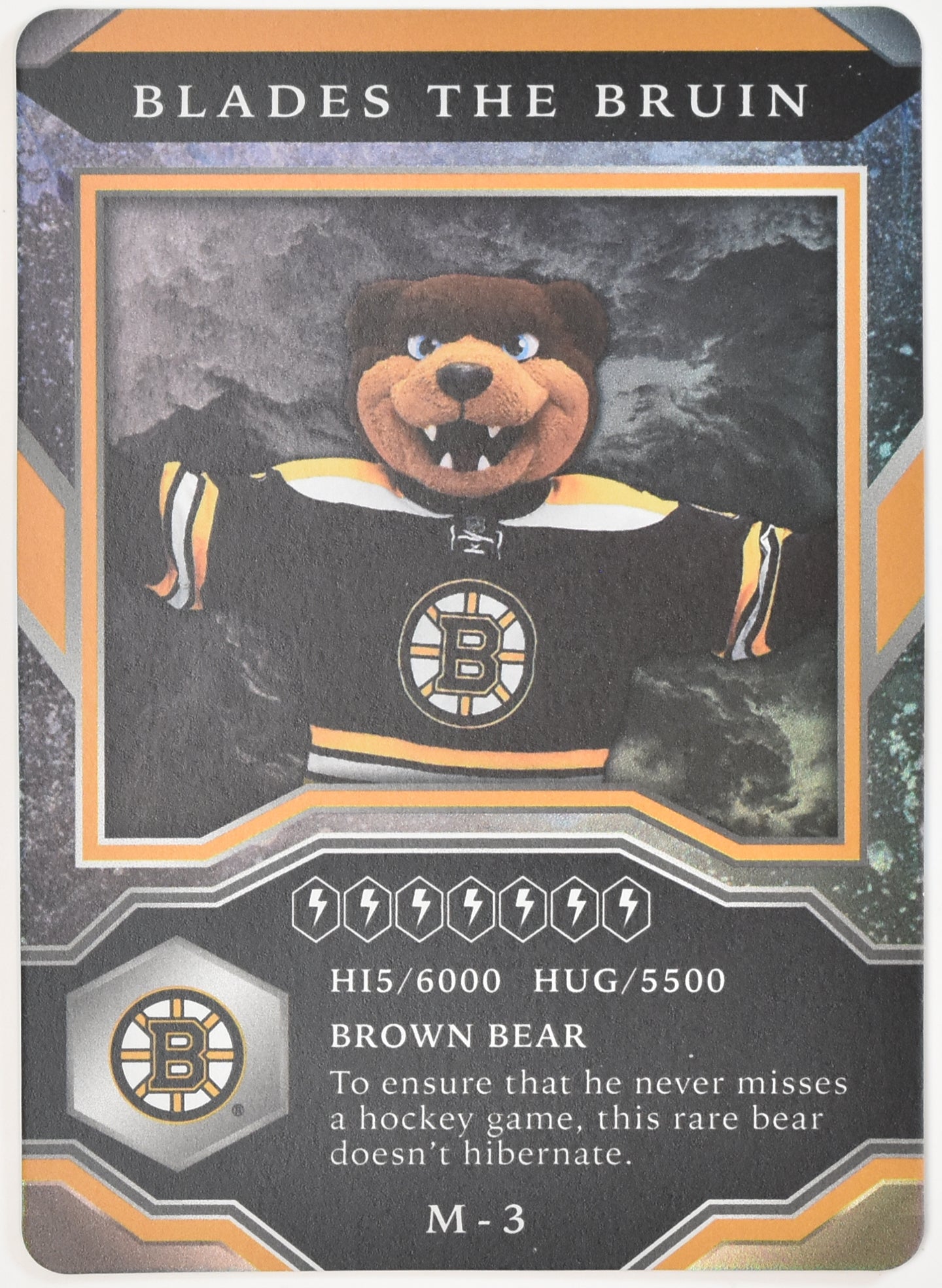 Blades the Bruin M-3 Mascots MVP NHL Hockey Card Upper Deck 2021-2022â