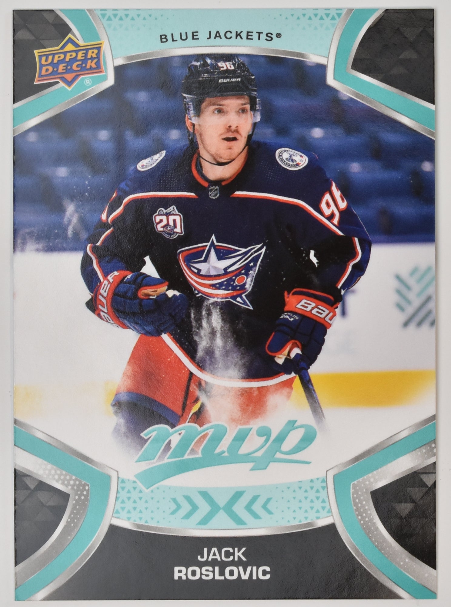 Jack Roslovic 98 Blue Jackets MVP NHL Hockey Card Upper Deck 2021 Mint