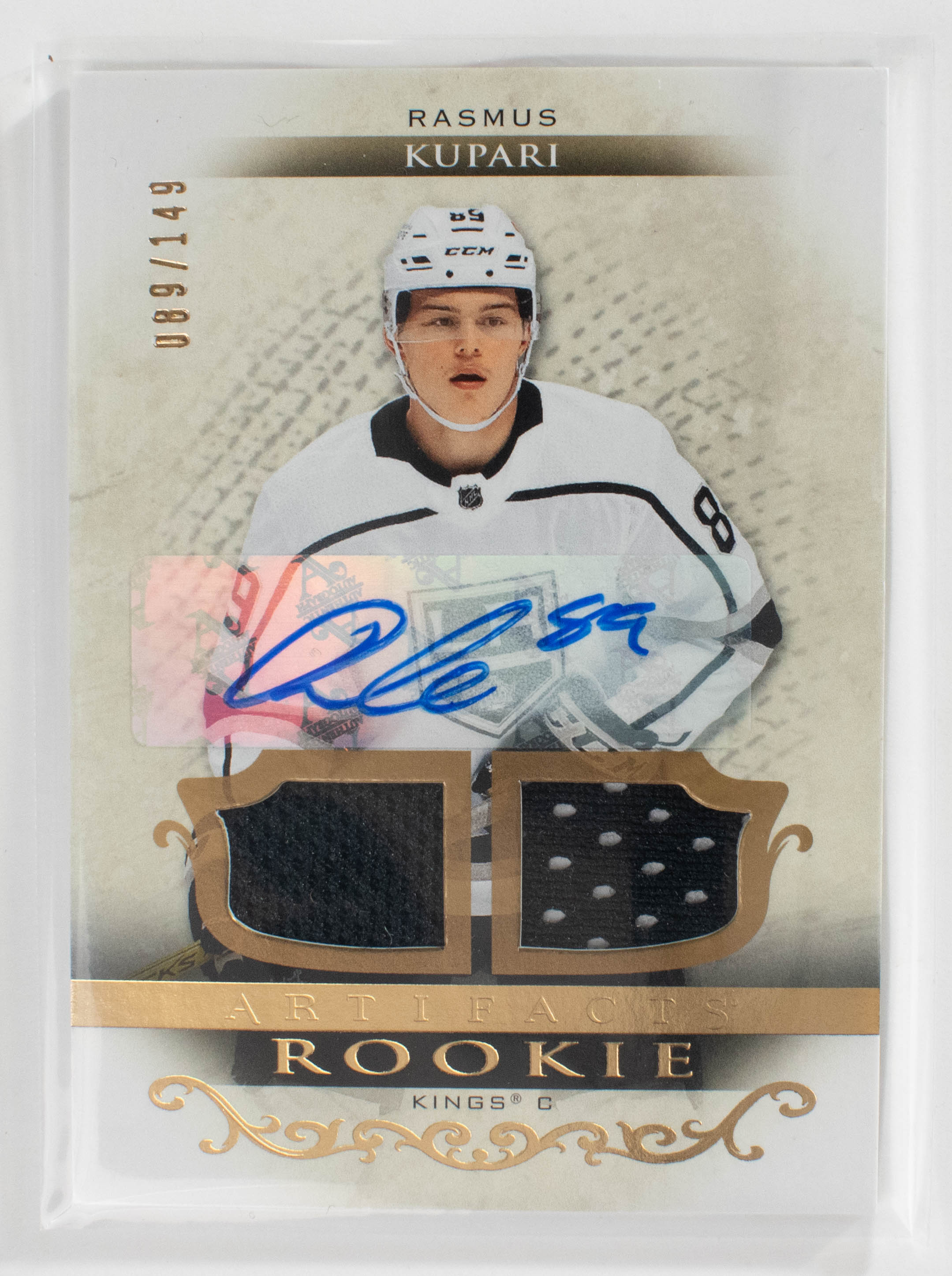 Rasmus Kupari 164 Rookie Card Artifacts Patch Auto 089/149 2021-2022