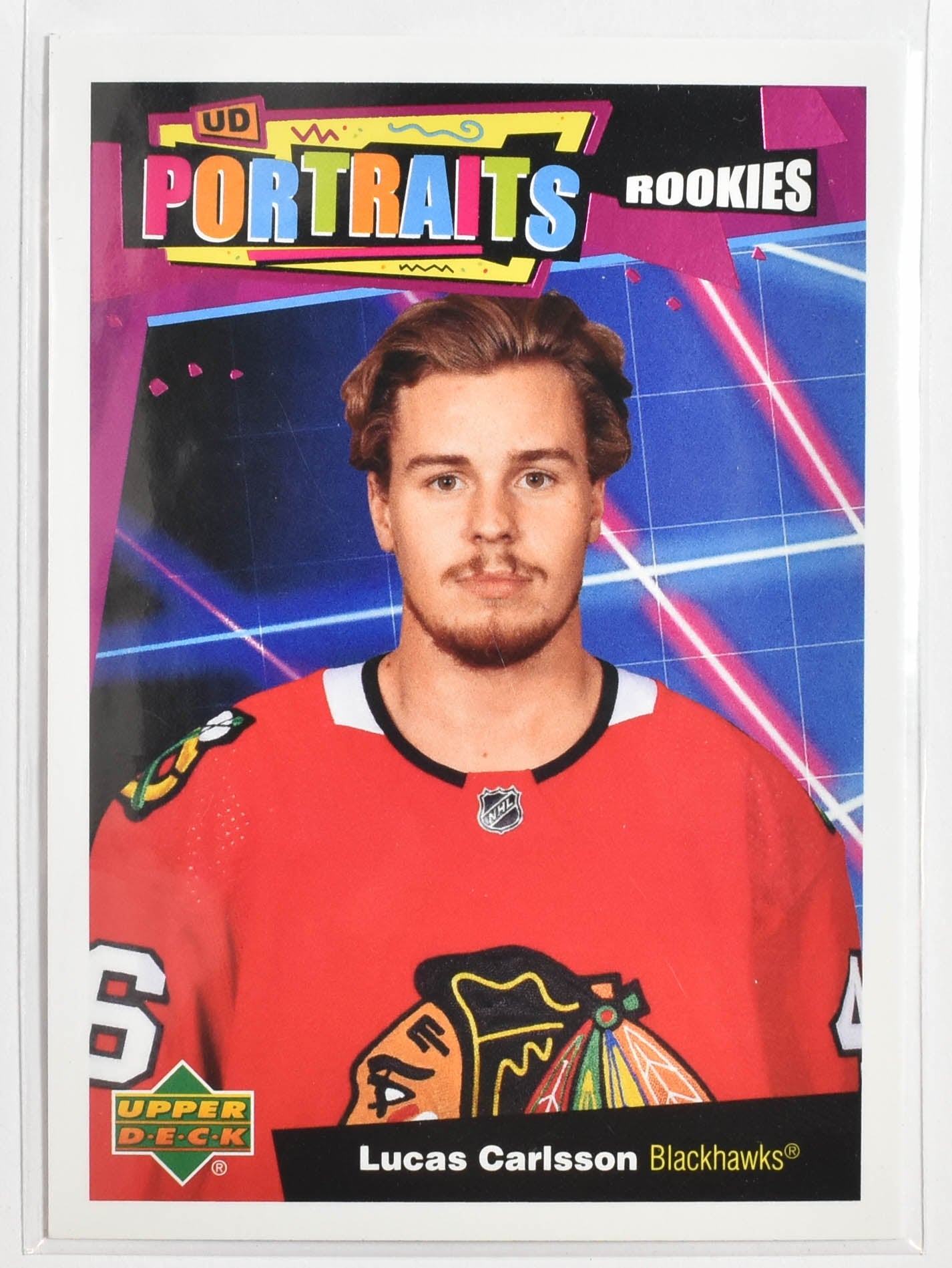 Lucas Carlsson P 96 Rookie UD Portraits Blackhawks Mint