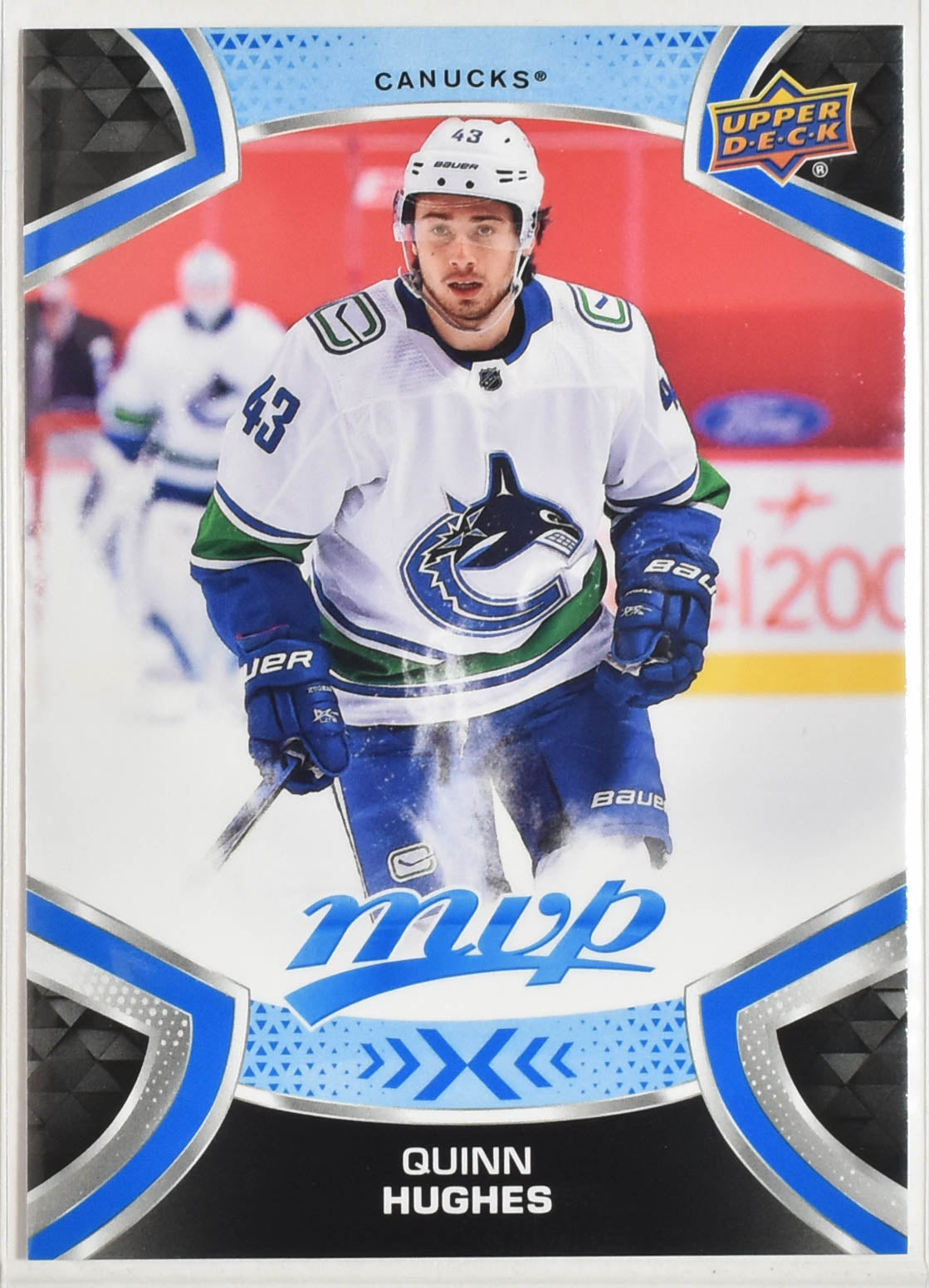 Quinn Hughes 43 MVP NHL Hockey Card Upper Deck 2021