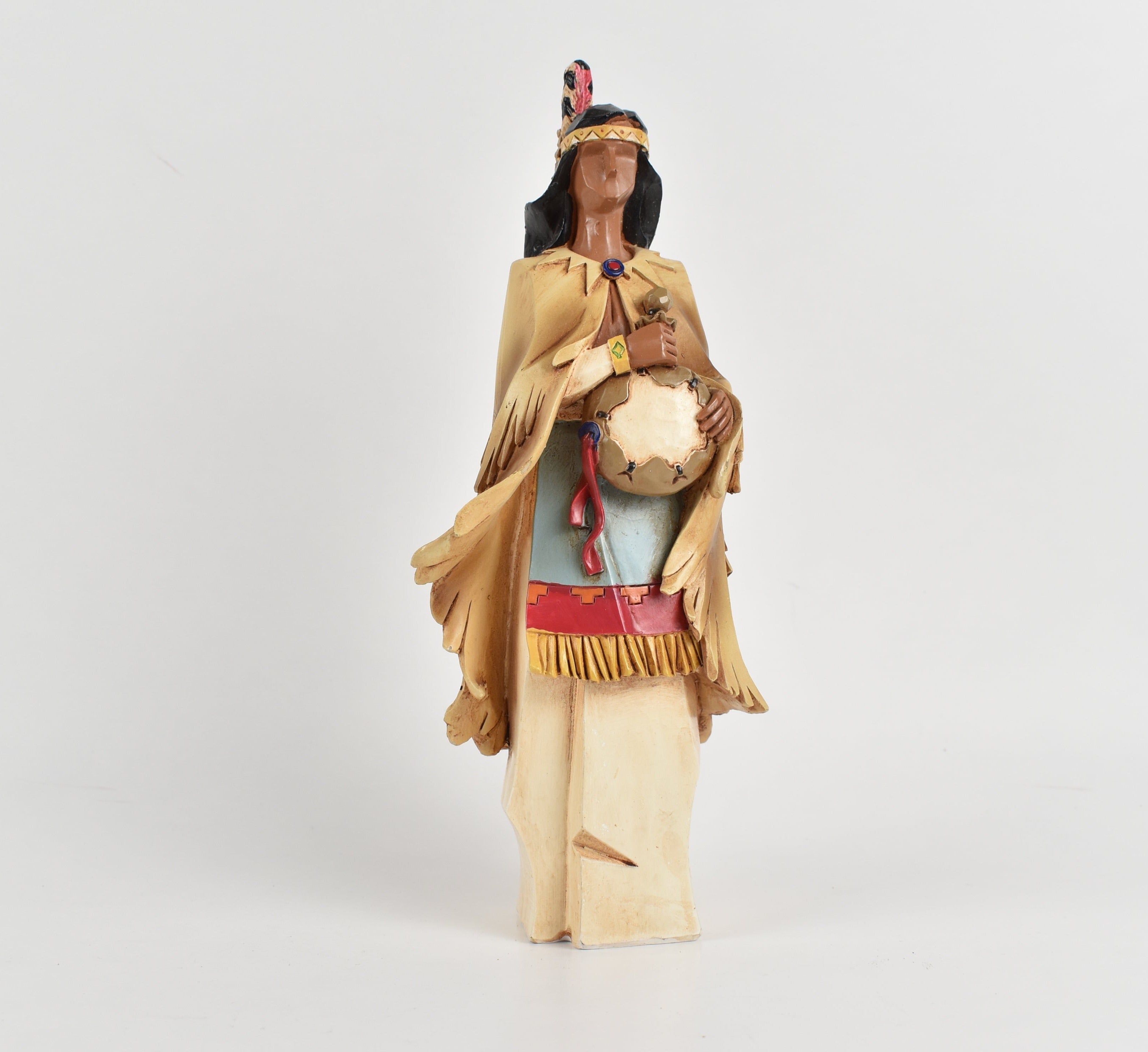 Native American Display Collectible Figurine 12 Inch Wood Custom Piece