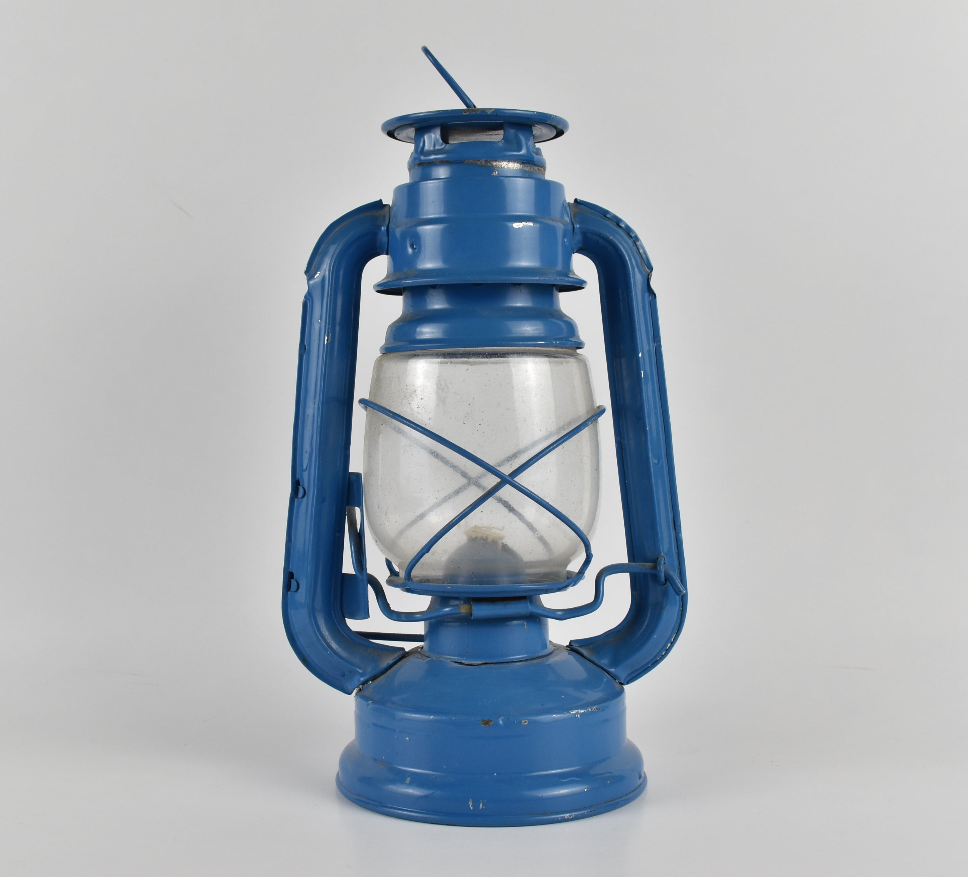 Vintage Lantern Blue Collectible USED 12 inch