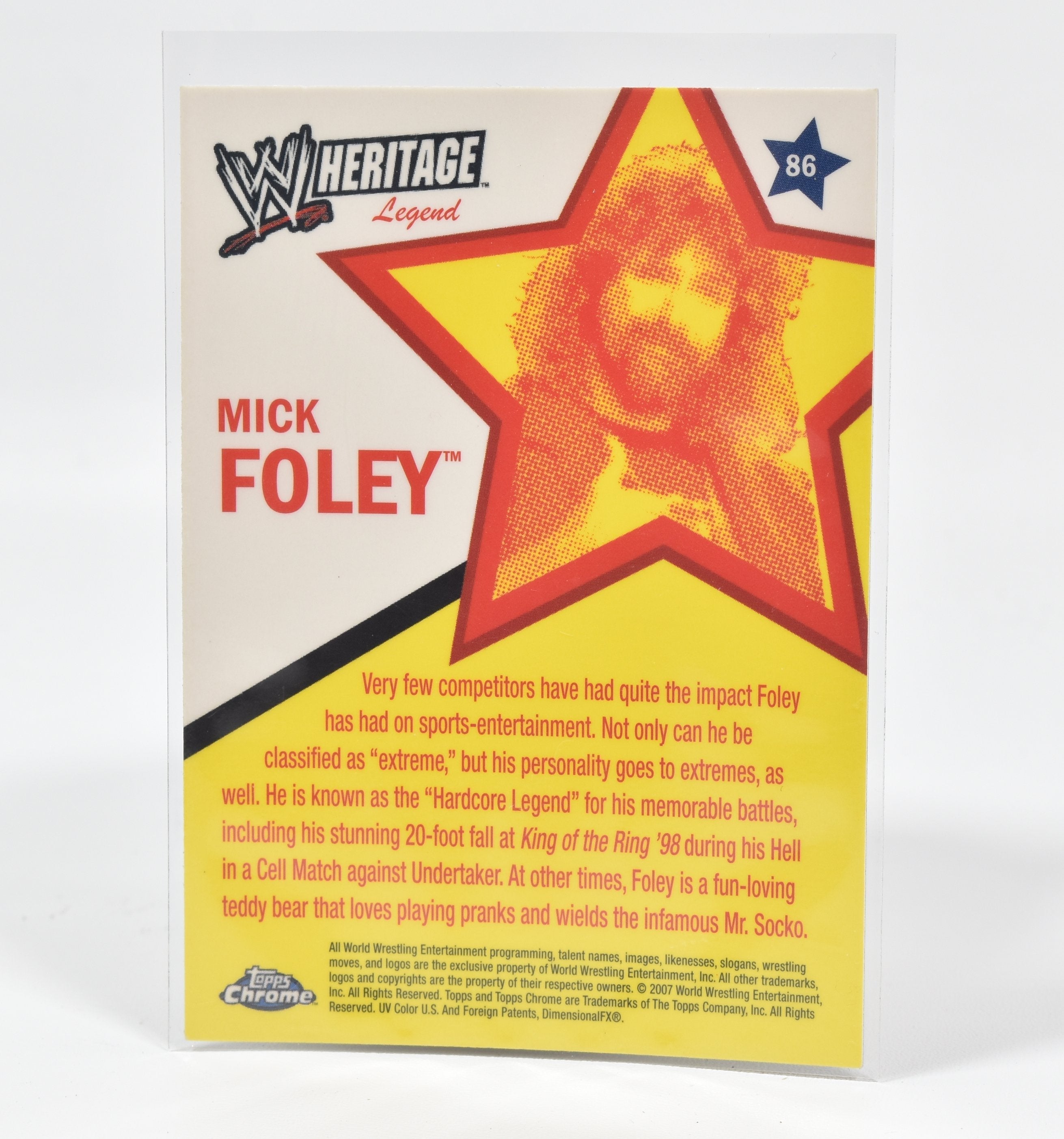 Mick Foley Topps Chrome 2007 Heritage Legends Card