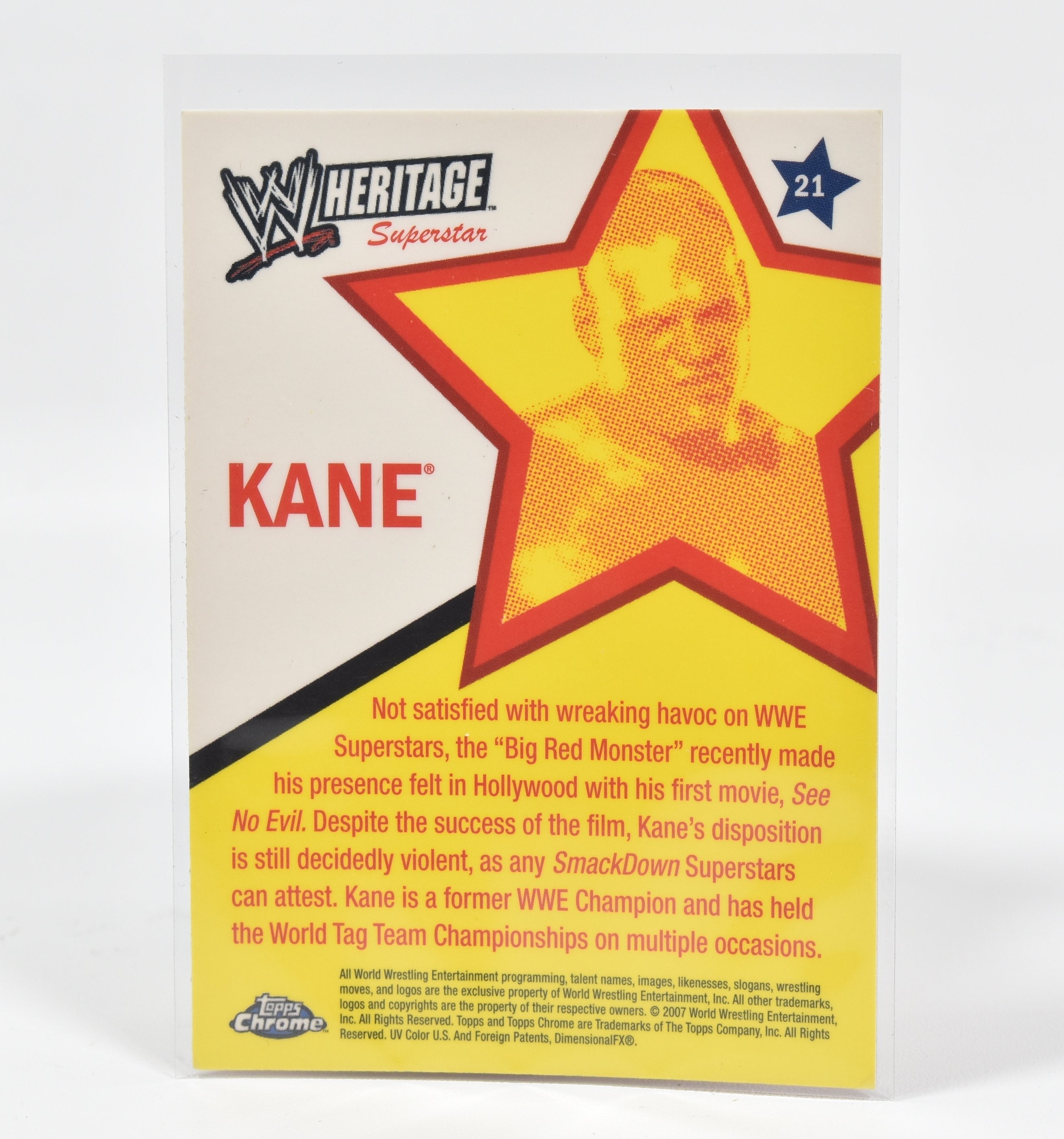 Kane WWE Superstar Topps Chrome 2007 Heritage Card