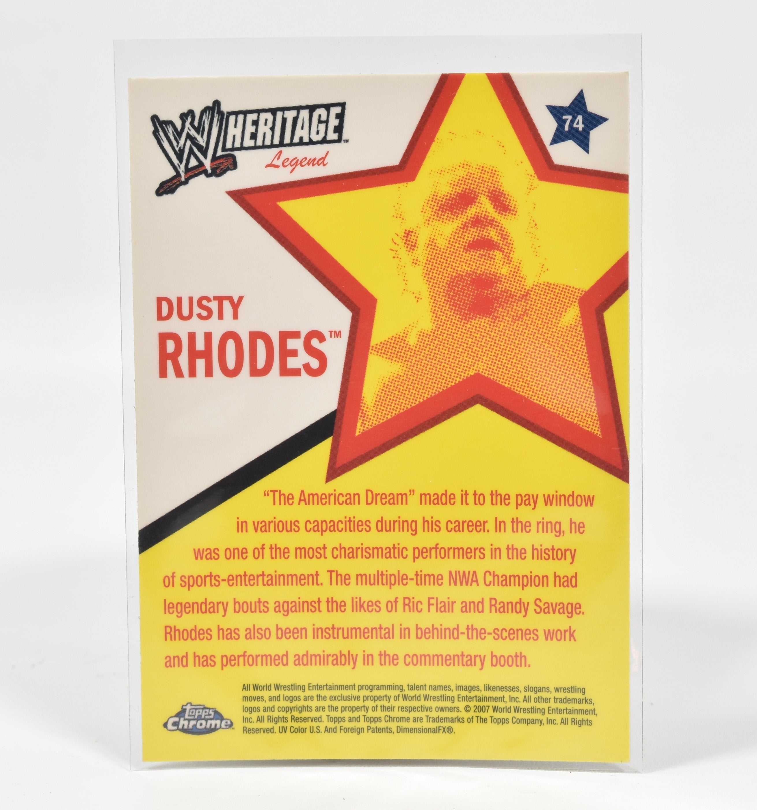 Dusty Rhodes Topps Chrome Wrestling card 2007 Superstar Card Heritage 74