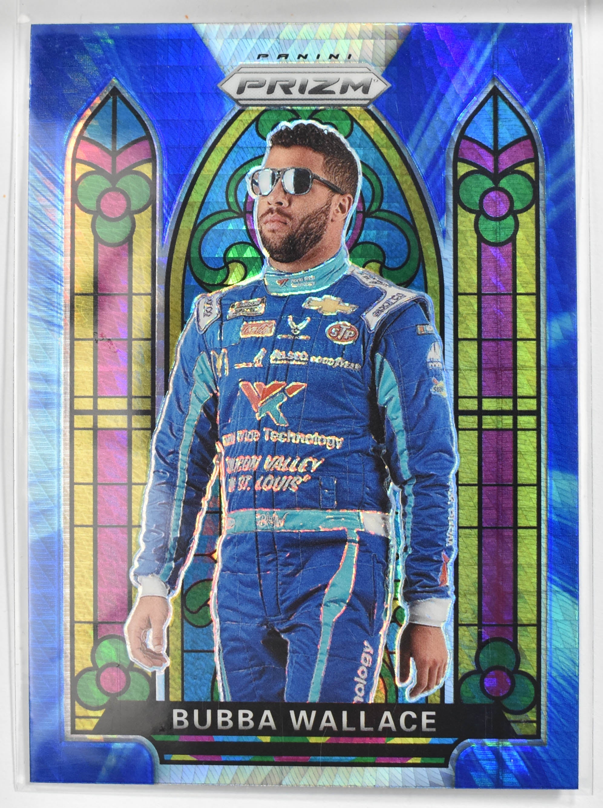 Bubba Wallace Panini Prizm Racing 2020 N0. 67 Stained Glass Mosaic Blue