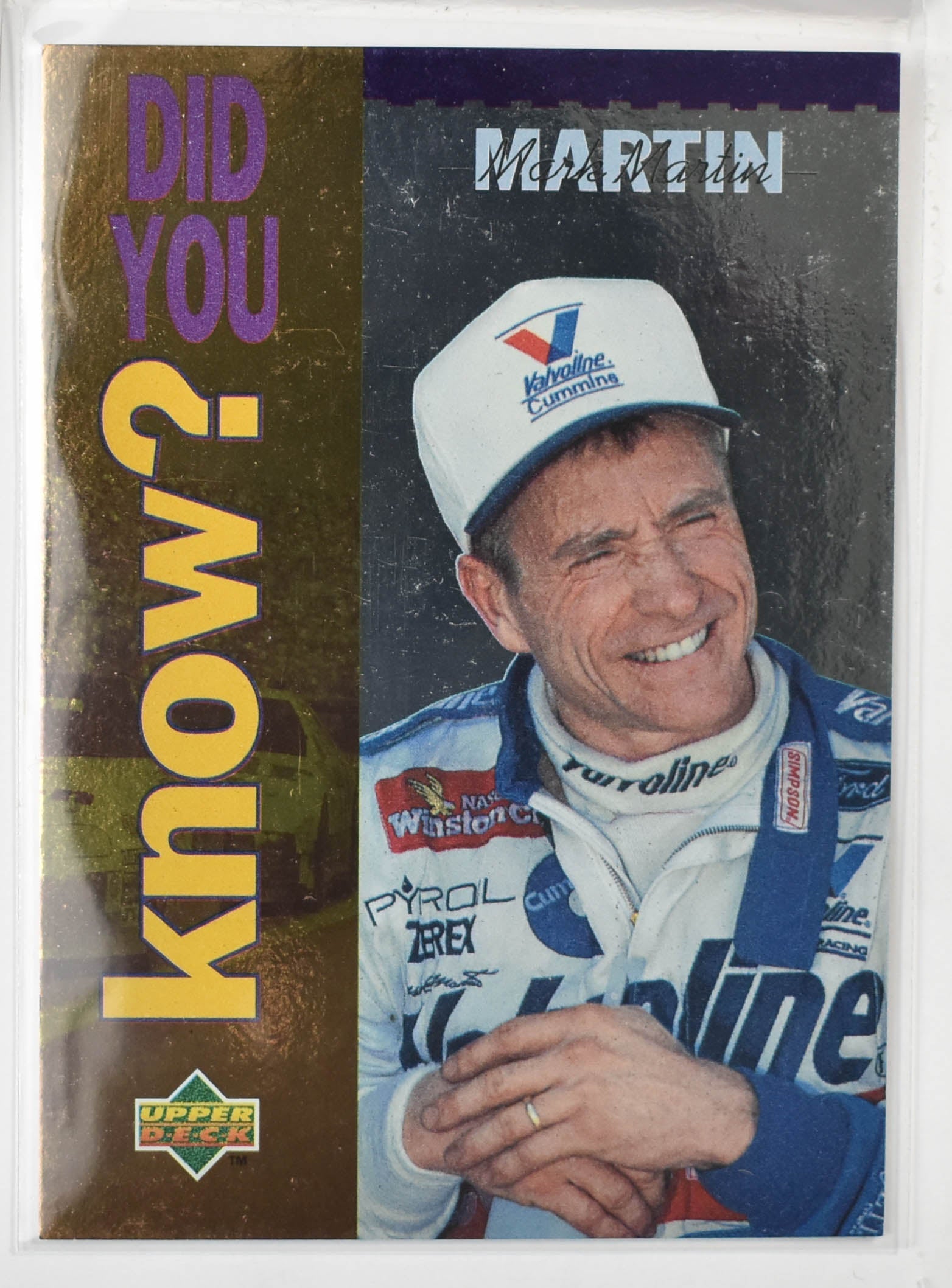 Mark Martin 164 Upper Deck 1995 Nascar Card