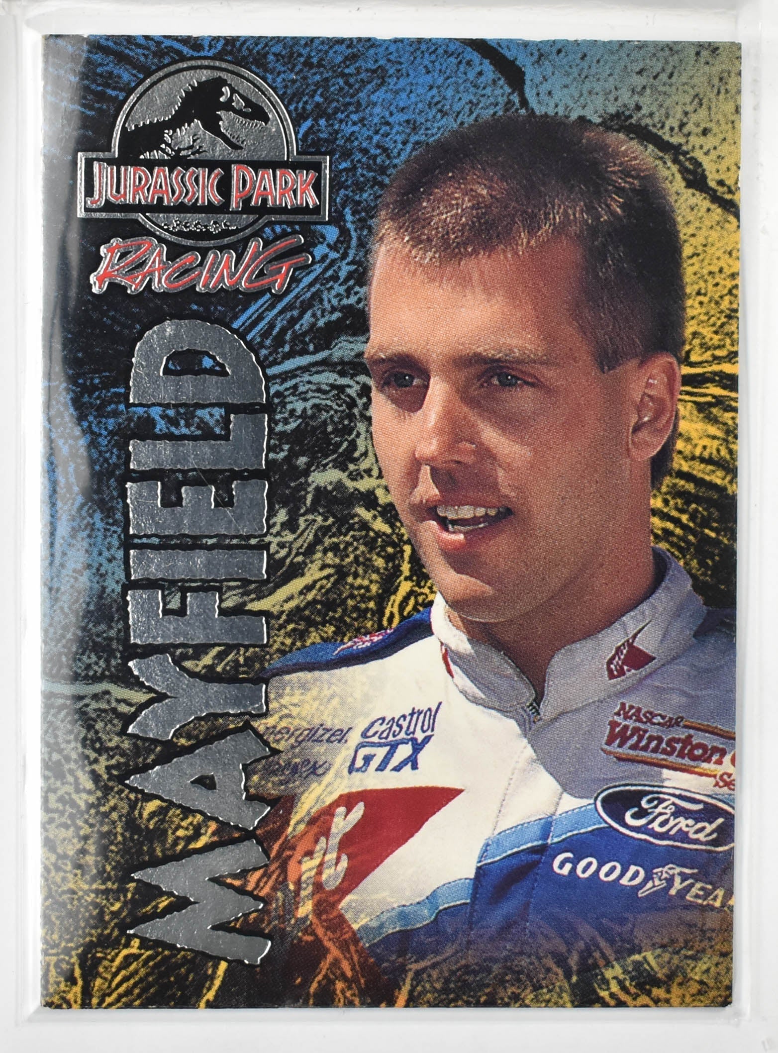 Jeremy Mayfield 14 Wheels Racing 1997 Jurassic Park Card