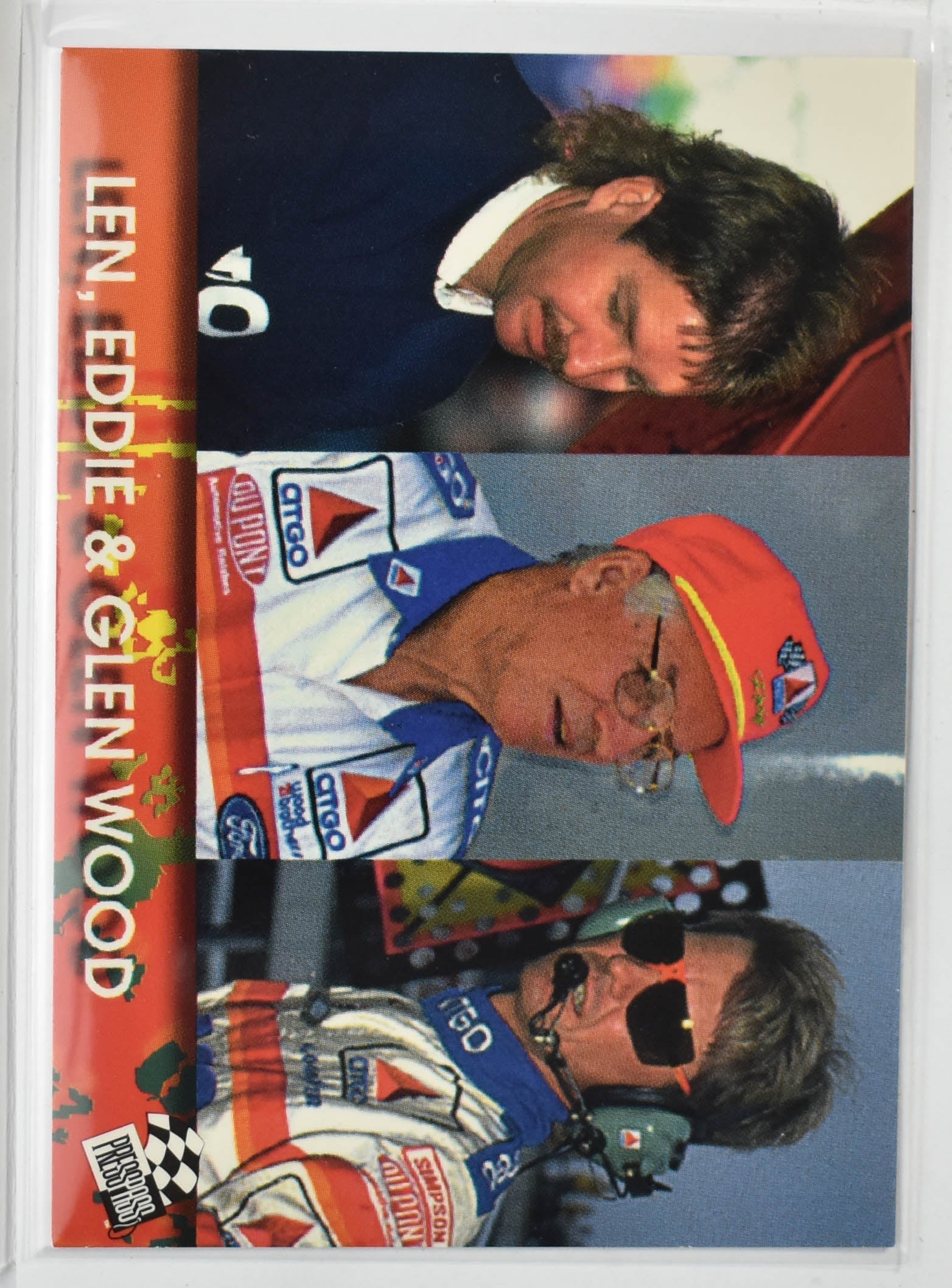 Len Eddie & Glen Wood 88 Press Pass Nascar Card