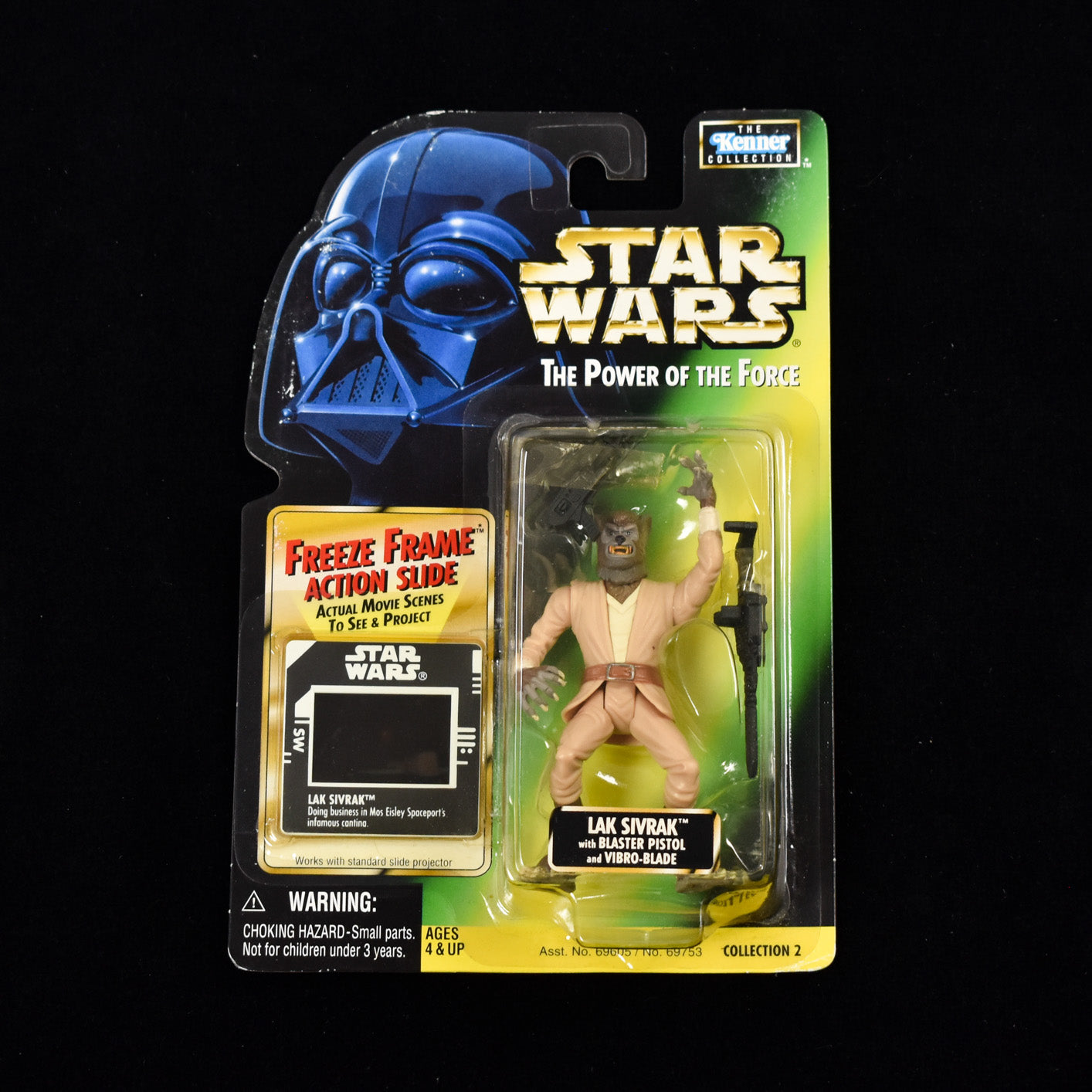 Star Wars Power of the force Action Figure Lak Sivrak Freeze frame 1997 Green Ca