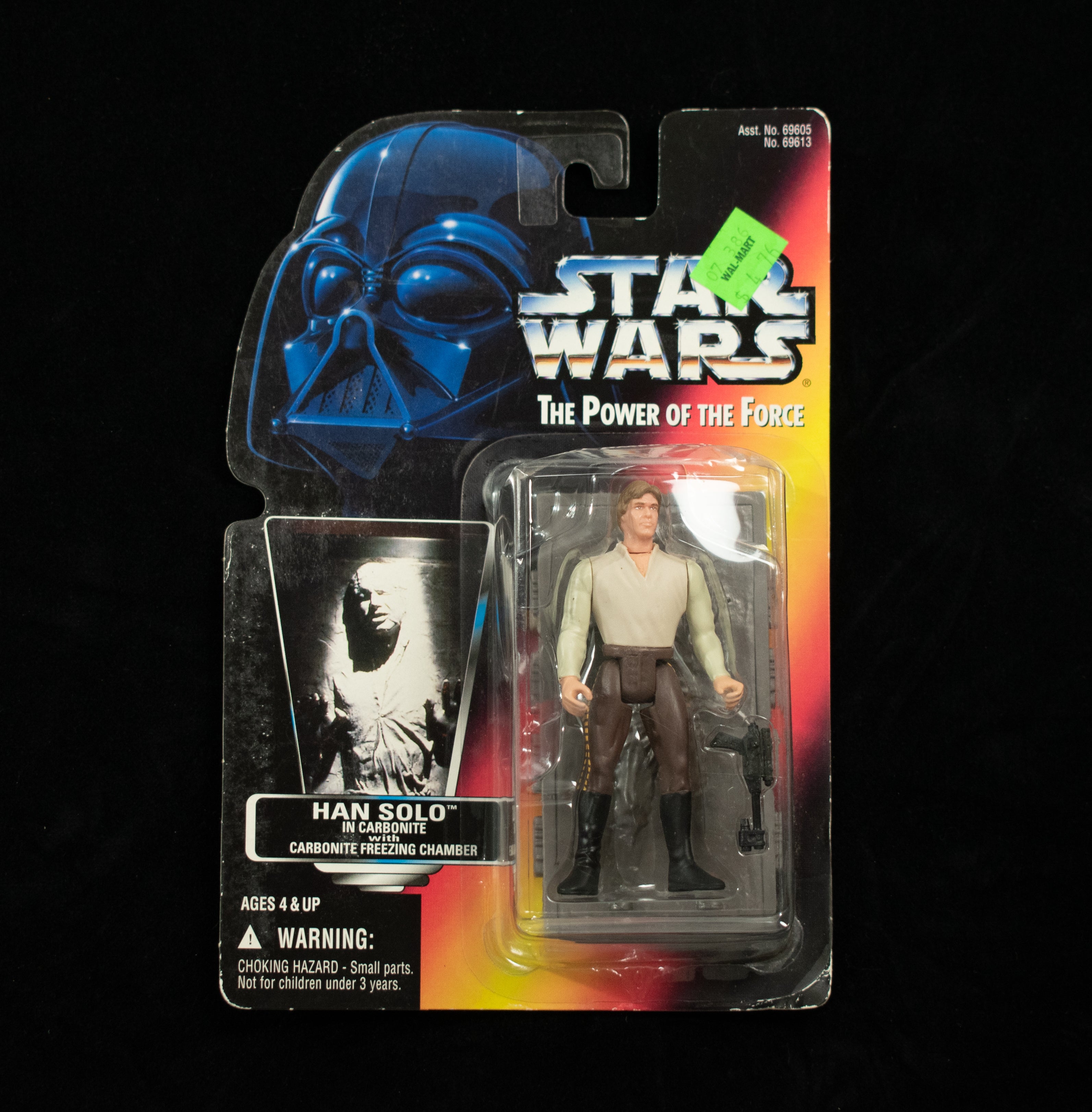 Star Wars Power Of the Force Orange Card Han Solo Carbonite