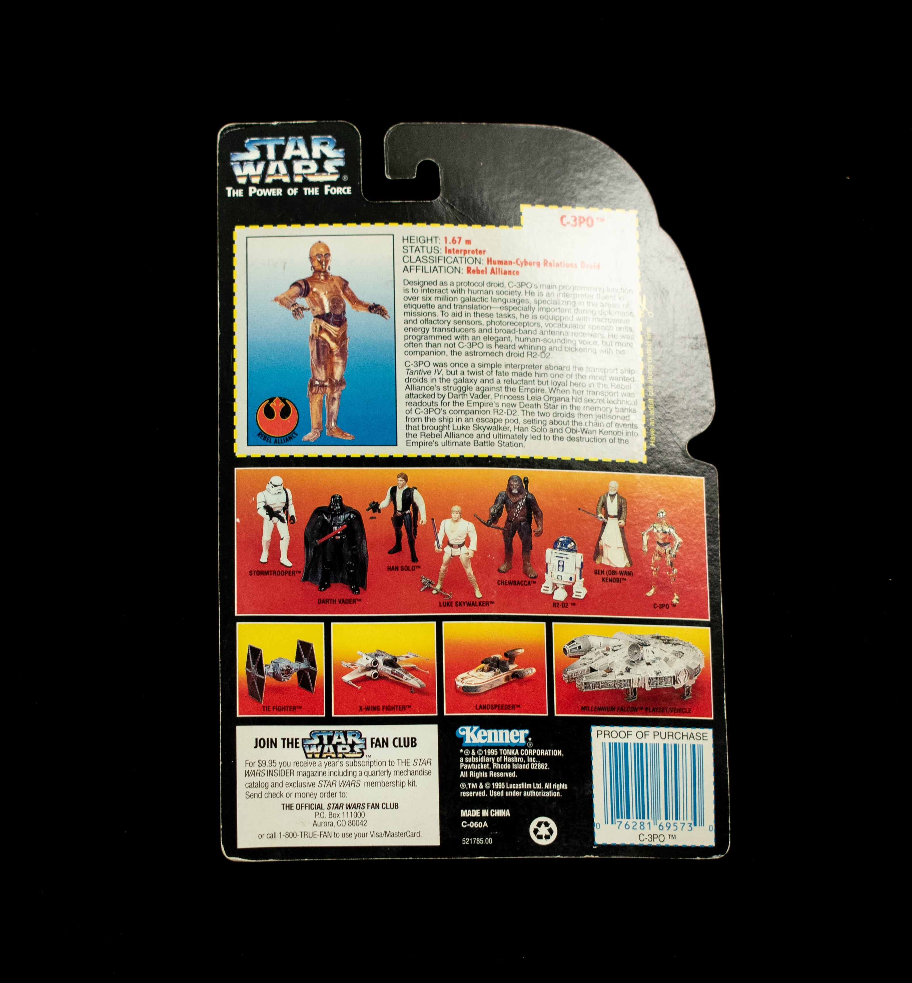 Star Wars Power of the force orange card 1995 C-3PO