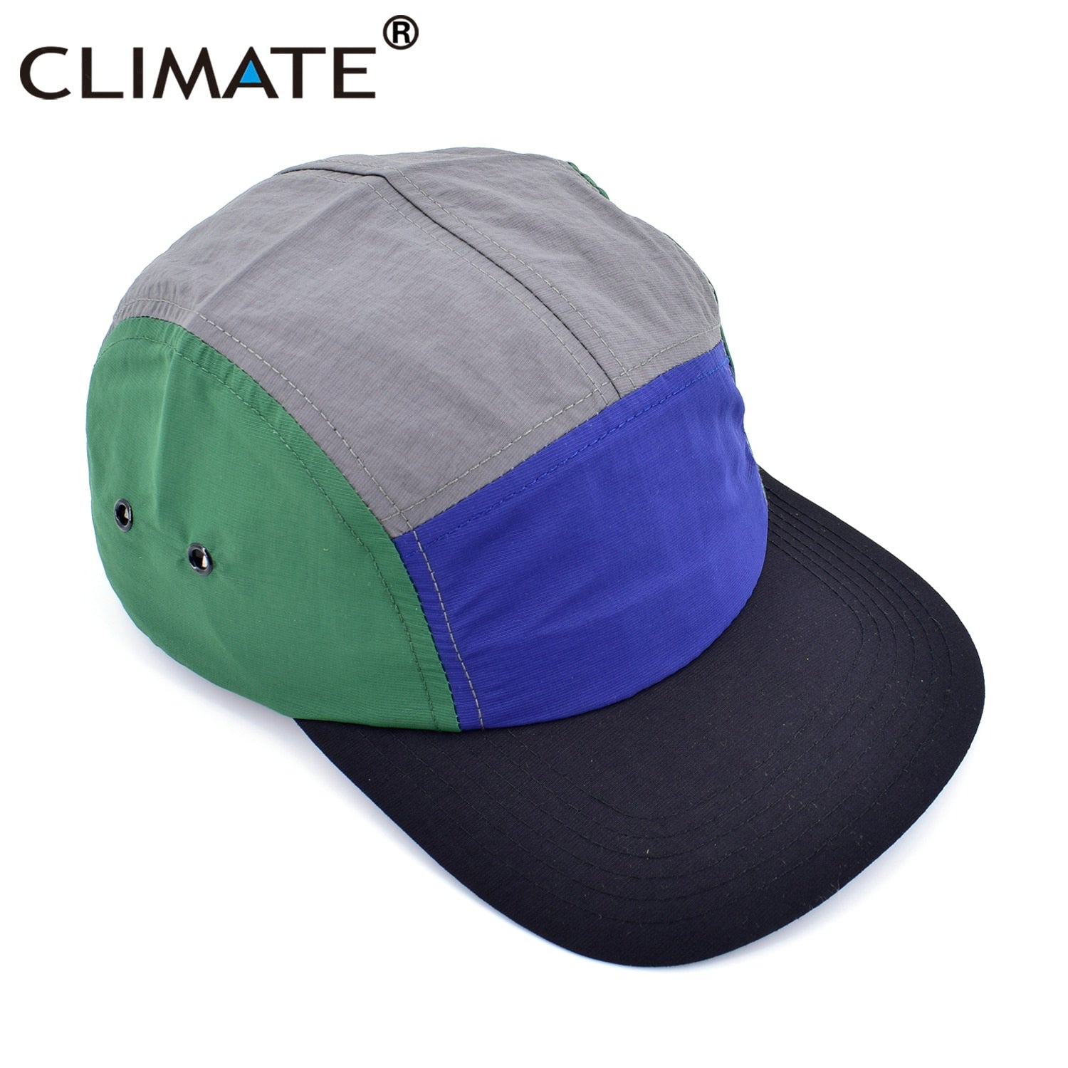 CLIMATE Quick Dry 5 Panel Baseball Cap 5 Panels Sport Outdoor Breathable Cap Hats Camping Snapback Trucker Hat for Hiking