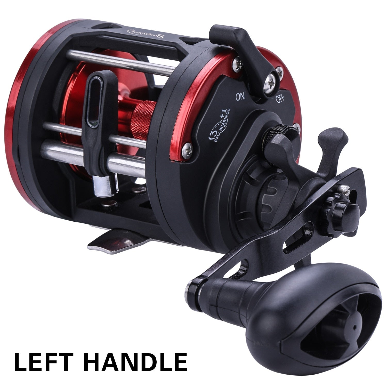 Sougayilang Saltwater Fishing Reels 3+1bb Casting Sea Fishing Reel Gear Ratio 3.8:1 Trolling Reel Round Baitcasting Reel