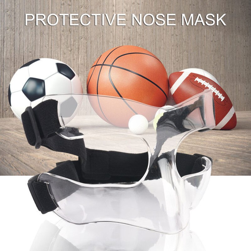 Sports Helmet Football Basketball Mask Nose Guard Face Shield Protective Gear Mask With Adjustable Elastic Strap Anti-Collision