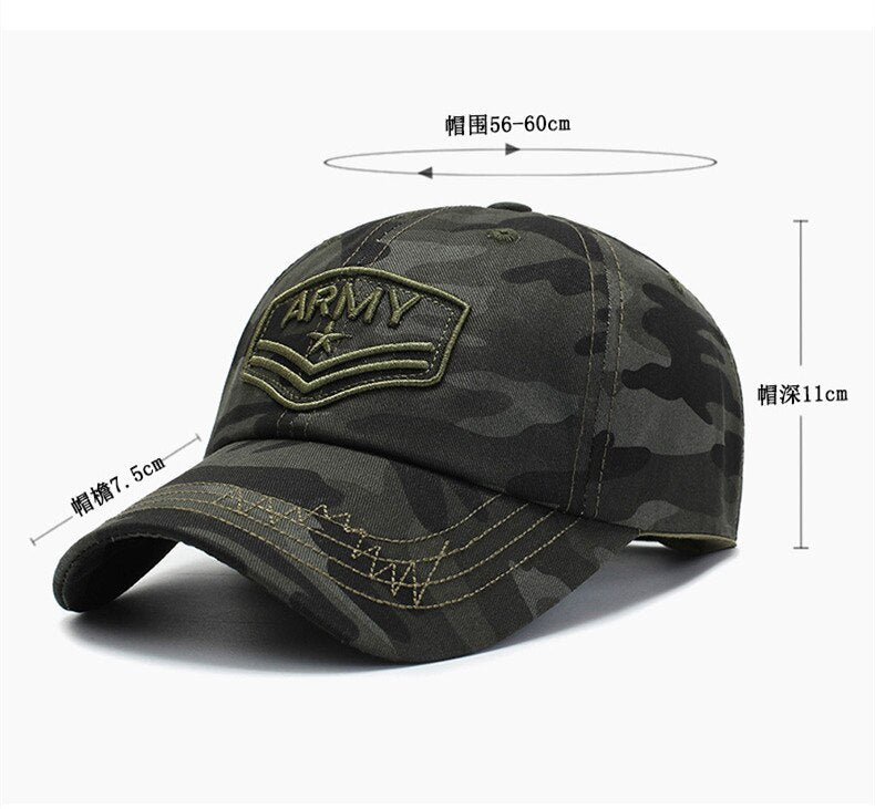 High Quality Army Camouflage Baseball Cap Male Bone Masculino New Tactical Men's Cap Camo Snapback Hat Trucker Adjustable hats