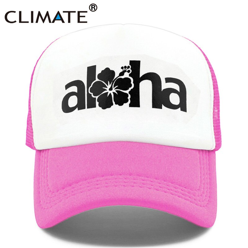 CLIMATE Women Men Aloha Cap New Seaside Aloha Flower Hat Cap Beach Hip Hop Baseball Trucker Mesh Cool Caps Hat For Man Women