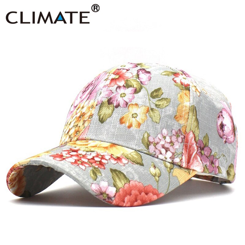 CLIMATE Women Flower Spring Baseball Cap Nice Floral Fashion Cap Beautiful Breathable Hat Gift for Women Woman Mom Young Girl