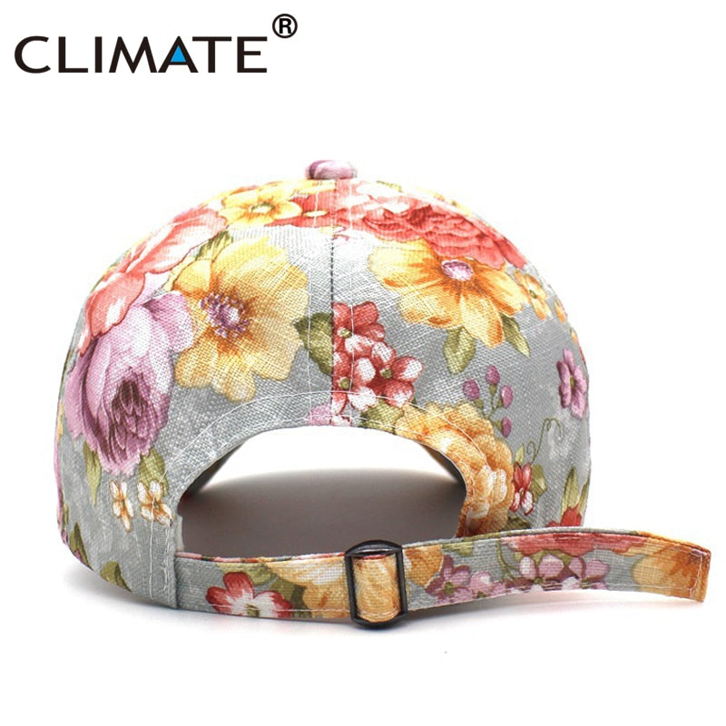 CLIMATE Women Flower Spring Baseball Cap Nice Floral Fashion Cap Beautiful Breathable Hat Gift for Women Woman Mom Young Girl