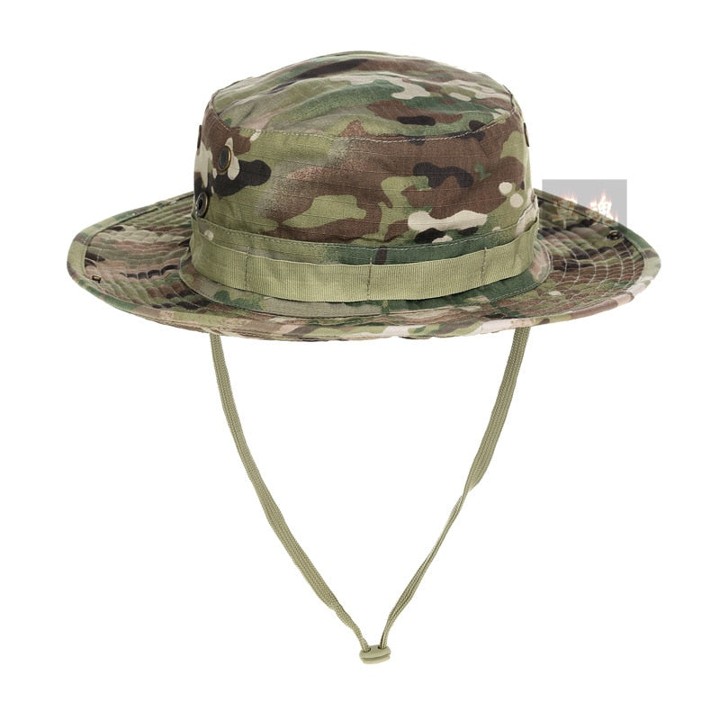 Multicam Boonie Hat Camo Military Hunting Hat Outdoor Hiking Fishing Sun Protector Fisherman Tactical Men Army Camo Hats