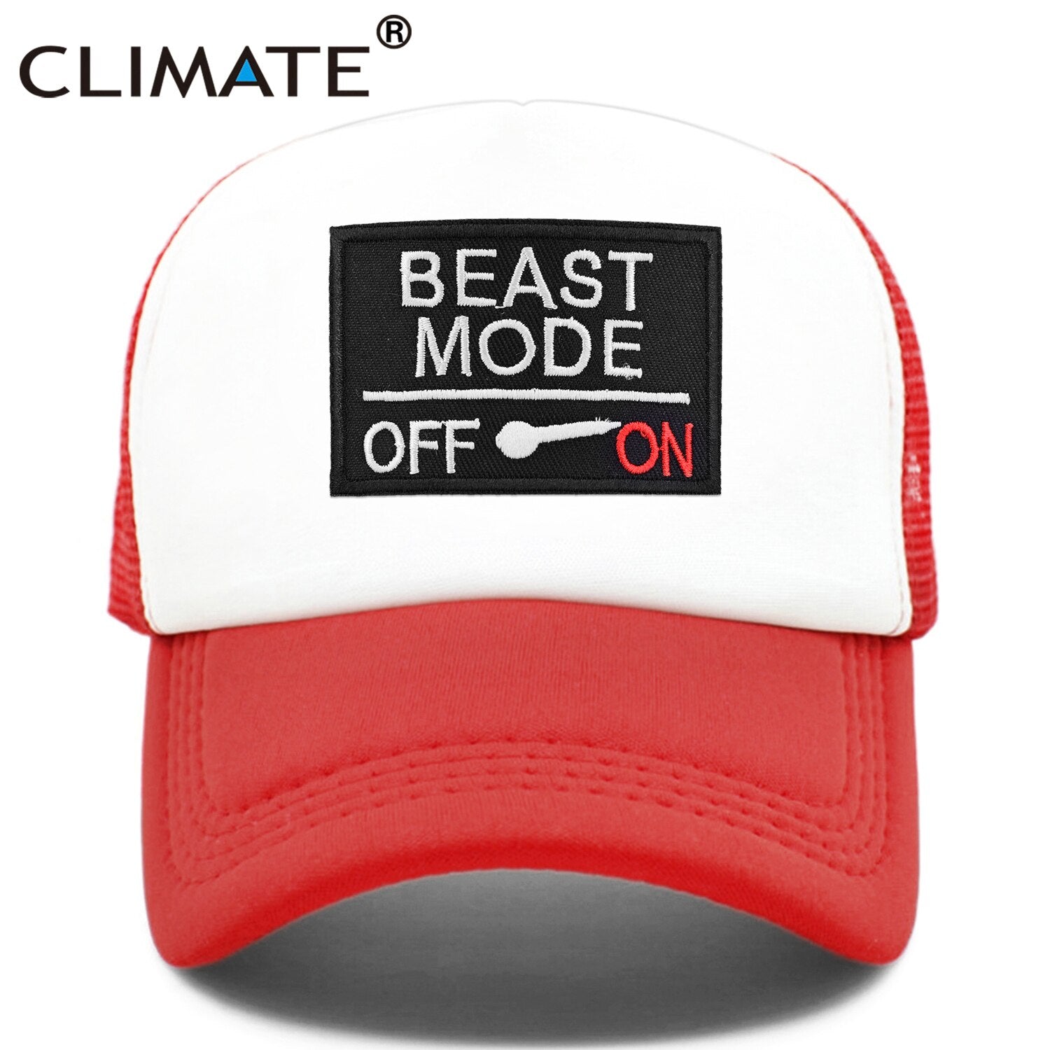 CLIMATE Beast Mode On Trucker Cap Cool Gym Beast Funny Camouflage Cap for Man Men Bodybuilding Summer Cool Baseball Mesh Caps