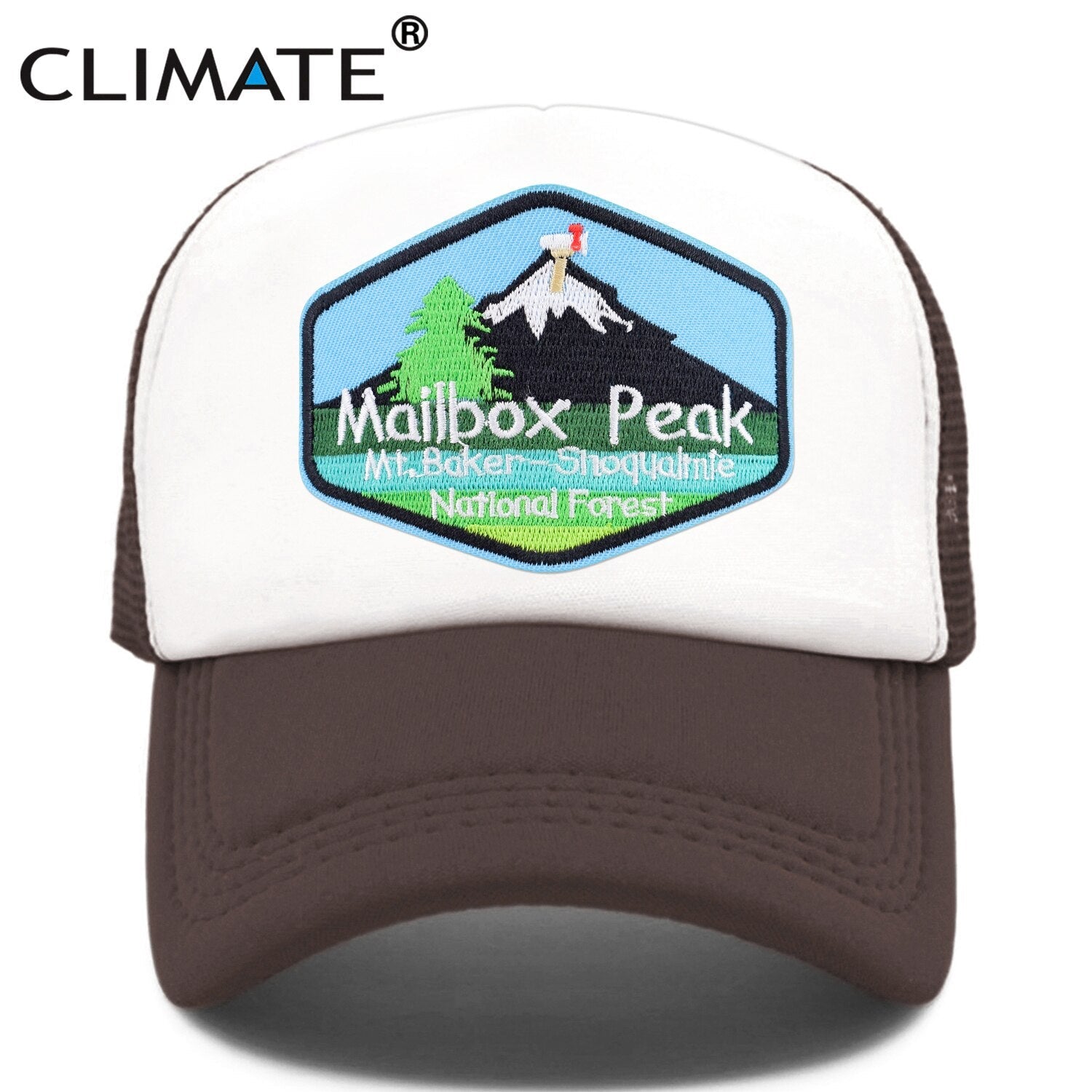 CLIMATE New Hike Green Cap Cool Mailbox Peak Trucker Cap Forest Cap Hat Peak Mountain Hiking Baseball Cap Cool Summer Mesh Cap