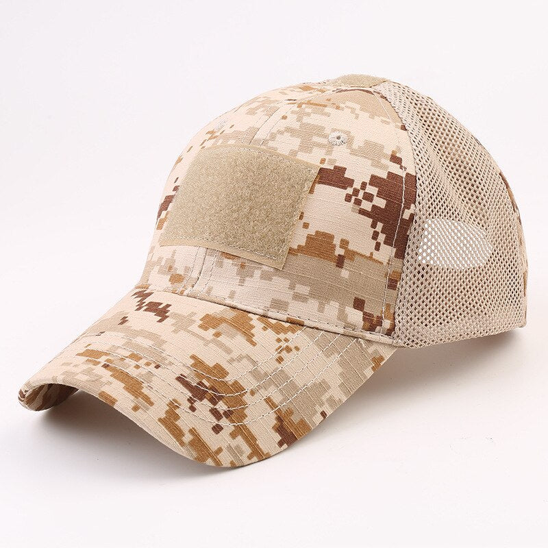 Outdoor Camouflage Mesh Caps Simplicity Adjustable Tactical Cap Military Cap Army Hats Camo Hunting Cap Sport Cycling Hiking Cap