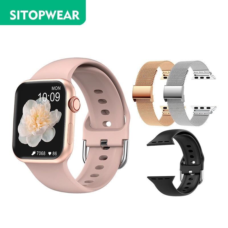 SitopWear Smart Watch 2022 Wireless Charging Smartwatch Bluetooth Calls Watches Men Women Fitness Bracelet Custom Watch Face