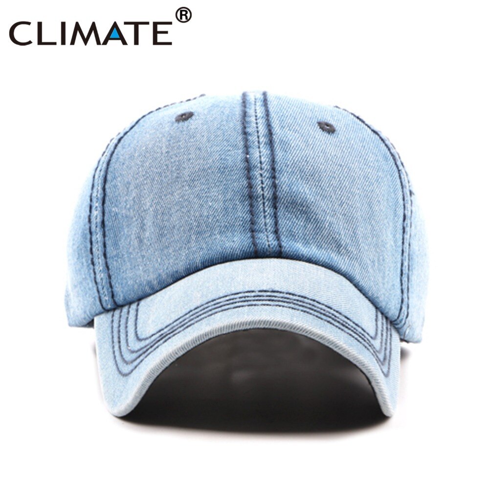 CLIMATE Men Denim Baseball Cap Hat Blank Dad Caps Men Cool CapCasual Denim Jeans Wear Blank Cap Men Cool Hat Caps for Men Dad