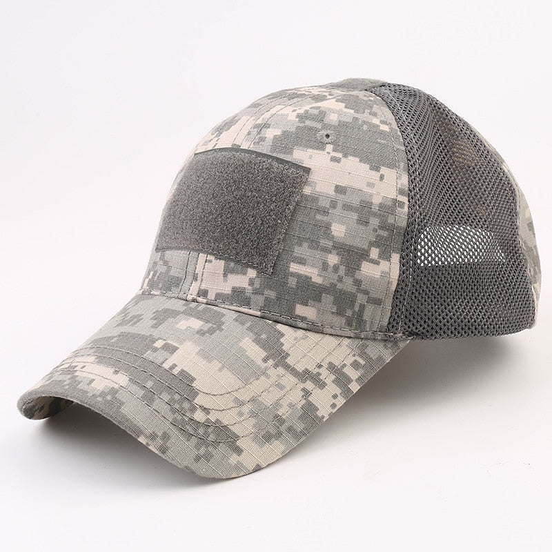 Outdoor Camouflage Mesh Caps Simplicity Adjustable Tactical Cap Military Cap Army Hats Camo Hunting Cap Sport Cycling Hiking Cap