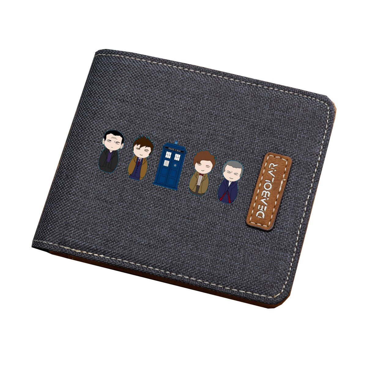 Anime Short Wallet Doctor Who Leisure Printing Mens Short Bi-fold ID/Credit Card Holder Cartoon Purse