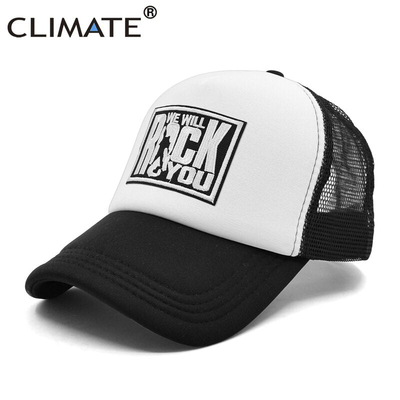 CLIMATE Rock and Roll Rock Trucker Cap Cool Rocker Men Mesh Hat Cap Metal Music