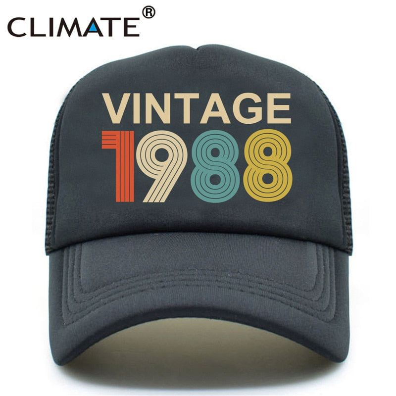 CLIMATE Vintage 1978 Cap 1978 Vintage Trucker Cap Men Retro 40th Birthday Gift Baseball Caps Black Cool Trucker Caps Hat for Men