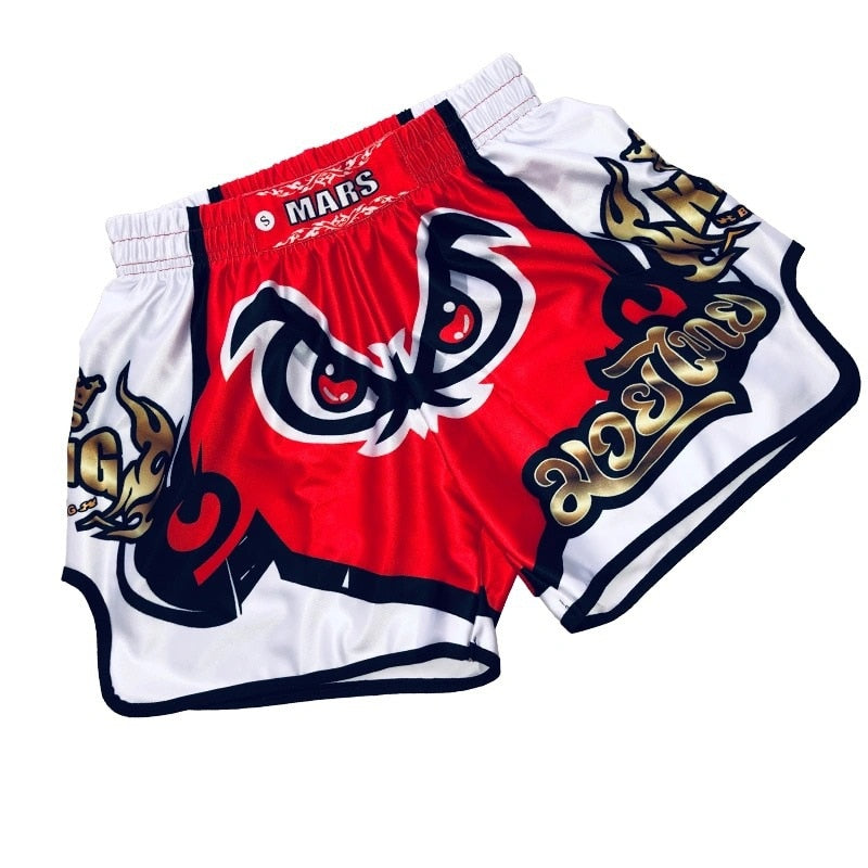 Muay Thai Pants Breathable loose Printing Kickboxing Fight Grappling Short MMA Boxing Shorts Clothing Sanda Fight Grappling