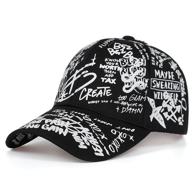 fashion Letter Baseball Cap Graffiti Sun Hip Hop Cap Visor Spring Hat Men Adjustable Snapback Cotton Cap For Women Men Hats