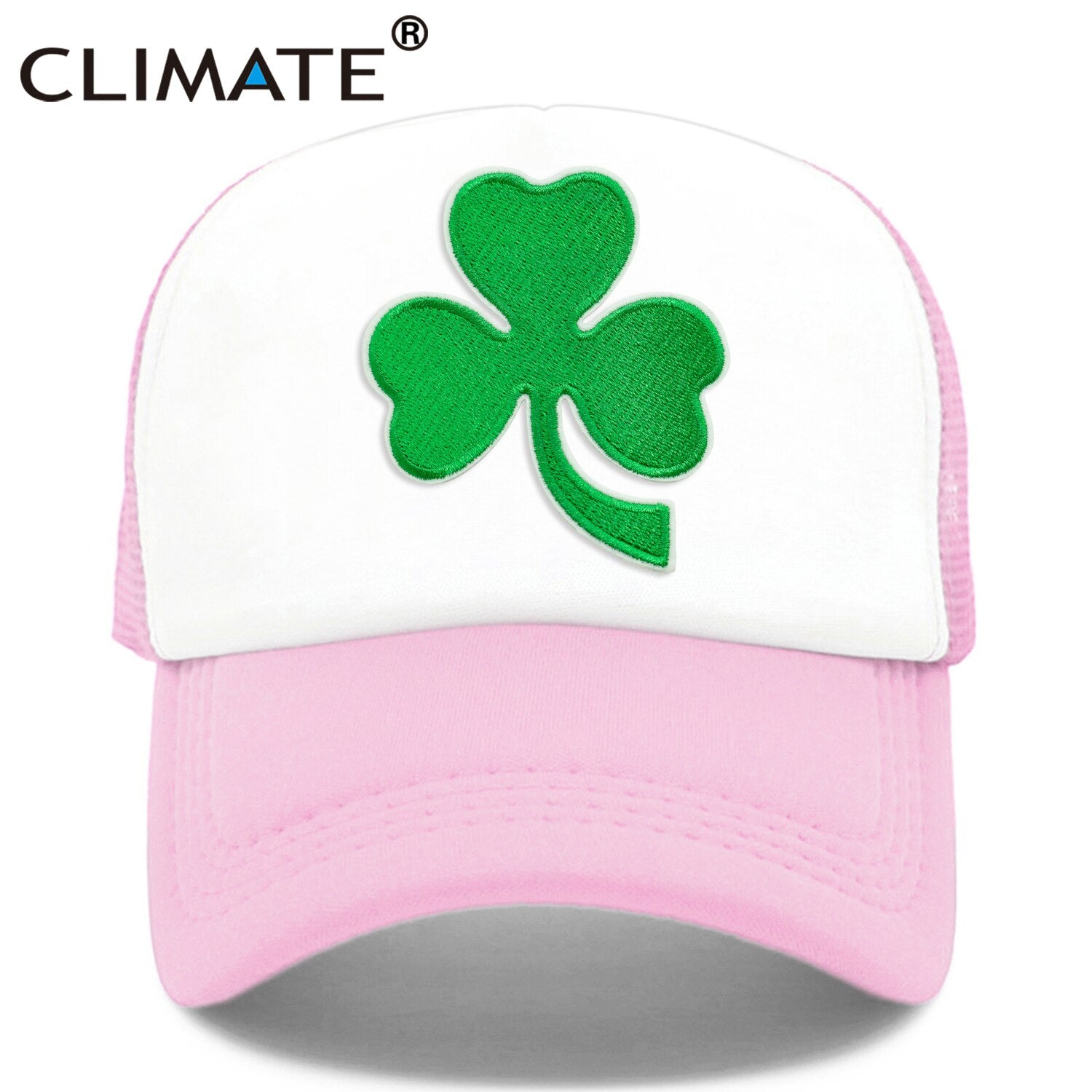 CLIMATE Shamrocks Trucker Cap St.Patrick's Day Green Cap Hat Ireland Irish Lucky Shamrocks Cap St.Patrick Mesh Cap Hat for Irish