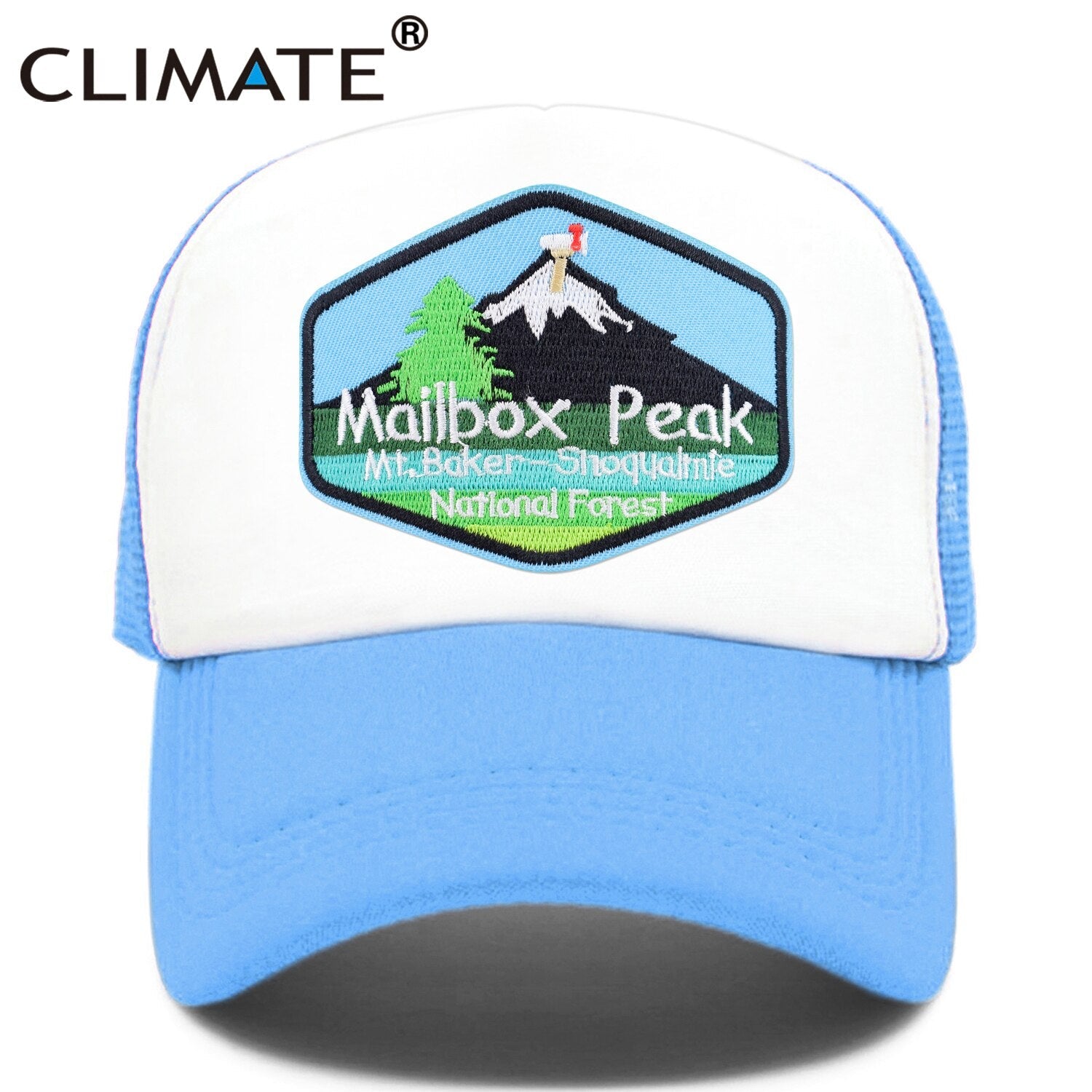 CLIMATE New Hike Green Cap Cool Mailbox Peak Trucker Cap Forest Cap Hat Peak Mountain Hiking Baseball Cap Cool Summer Mesh Cap