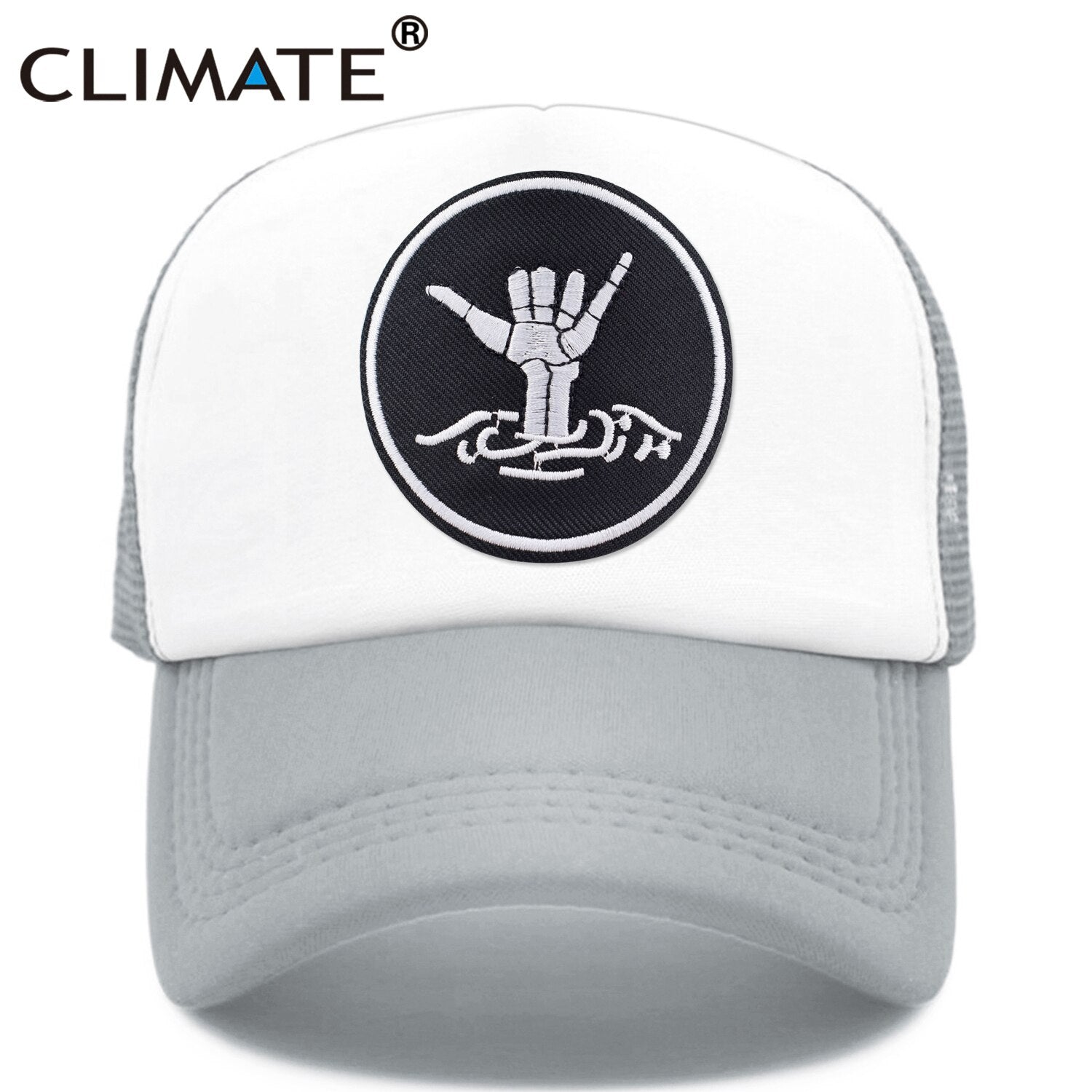 CLIMATE Men Cool Rock Trucker Cap Rock and Roll Mesh Hat Cap Metal Music Black Rocker Summer Baseball Cap Black Trucker Caps Hat