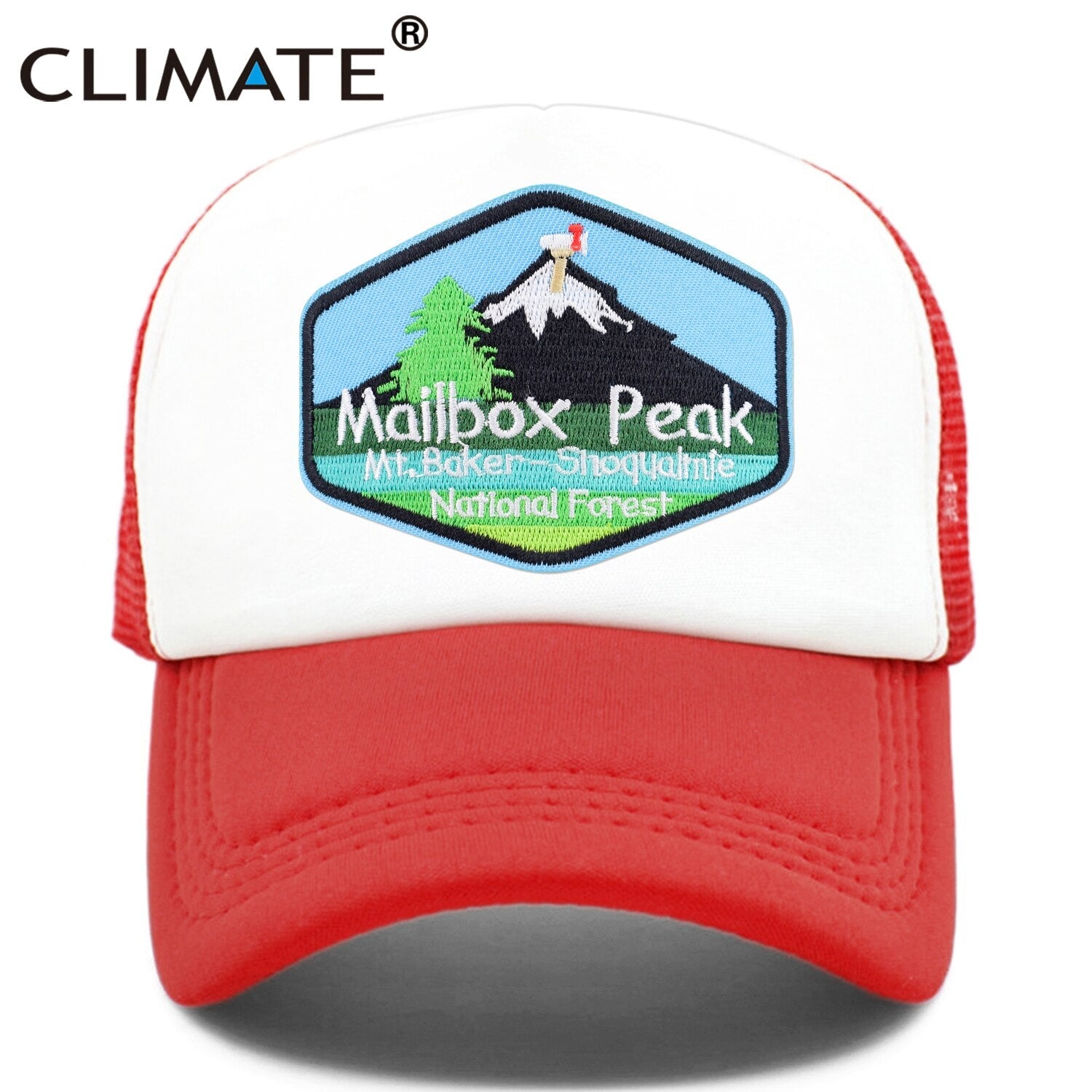 CLIMATE New Hike Green Cap Cool Mailbox Peak Trucker Cap Forest Cap Hat Peak Mountain Hiking Baseball Cap Cool Summer Mesh Cap