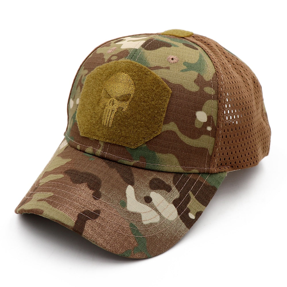 KOEP 2022 New Camo Punisher Baseball Cap Fishing Caps Men Outdoor Camouflage Jungle Hat Airsoft Tactical Hiking Casquette Hats