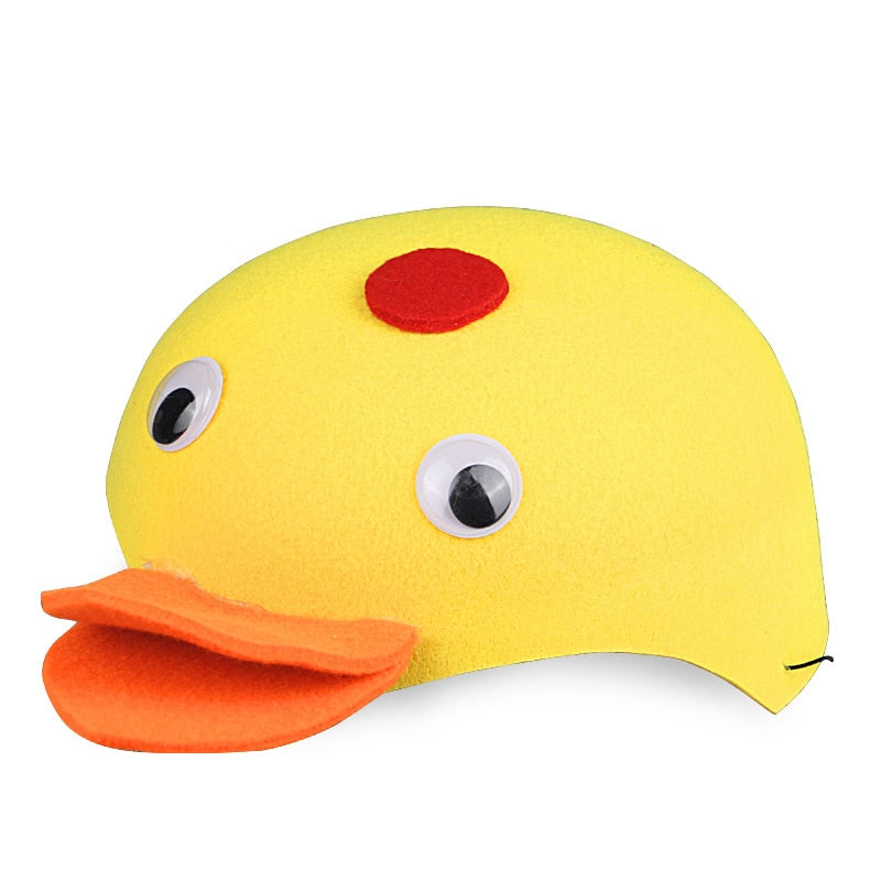 Kids Forest Animal Party Funny Hat Children's Day Gift Zoo Carnival Felt Hat Duck Adybug Cap Bird Rabbit Headdress Helmet