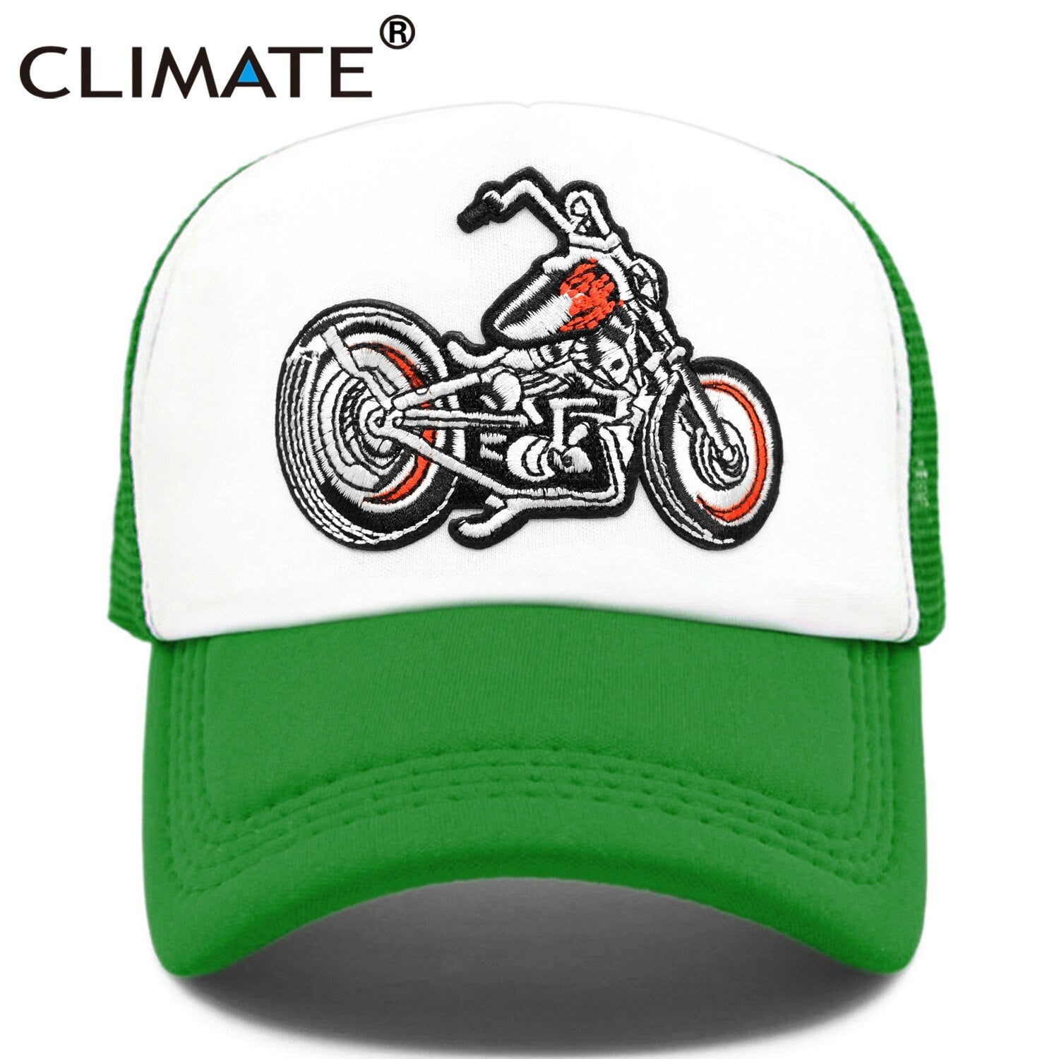 CLIMATE Motor Cap Cool Man Motorcycle Motorbike Trucker Cap Men Motor Fan Cap Hat Baseball Cap Cool Summer Mesh Hip Hop Cap