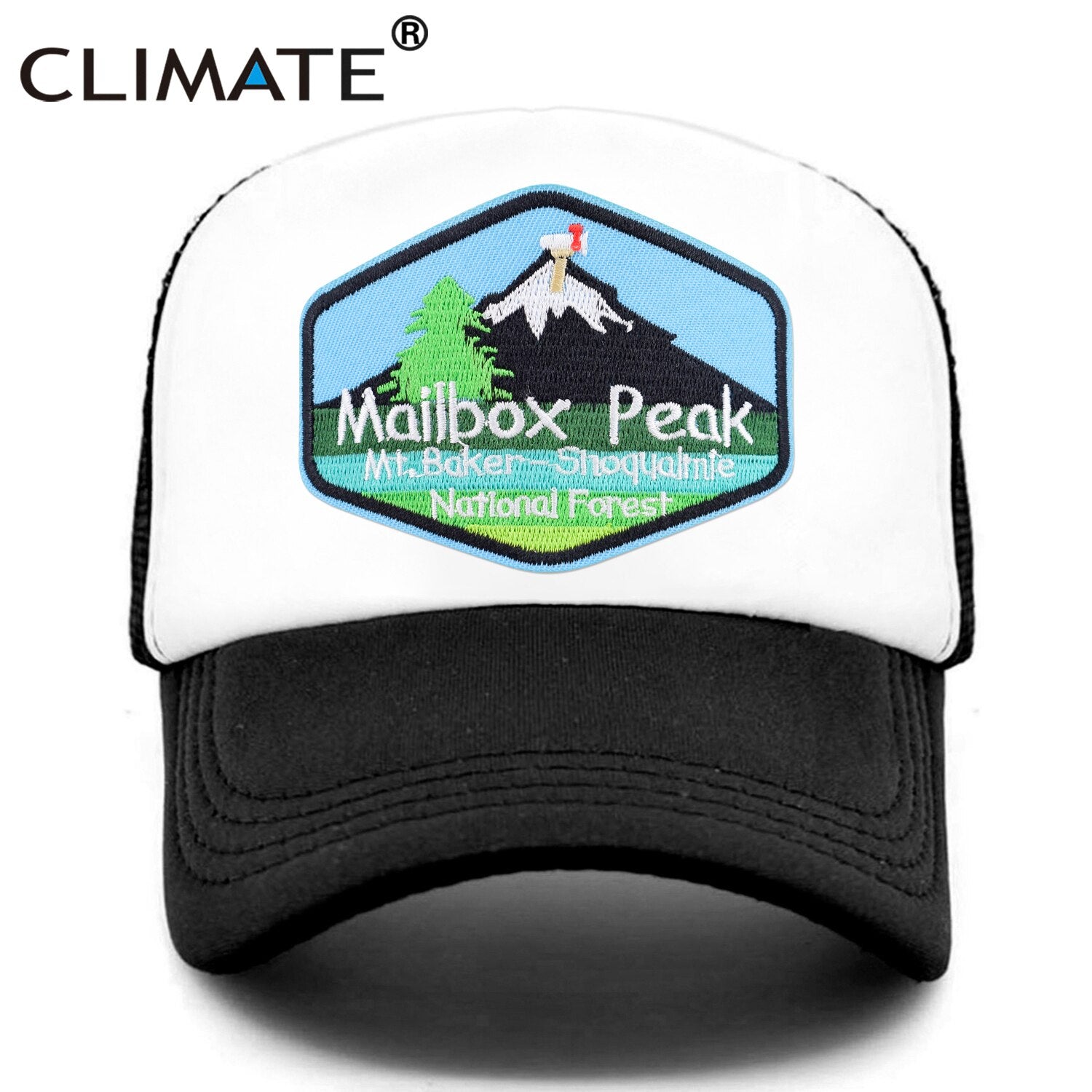 CLIMATE New Hike Green Cap Cool Mailbox Peak Trucker Cap Forest Cap Hat Peak Mountain Hiking Baseball Cap Cool Summer Mesh Cap